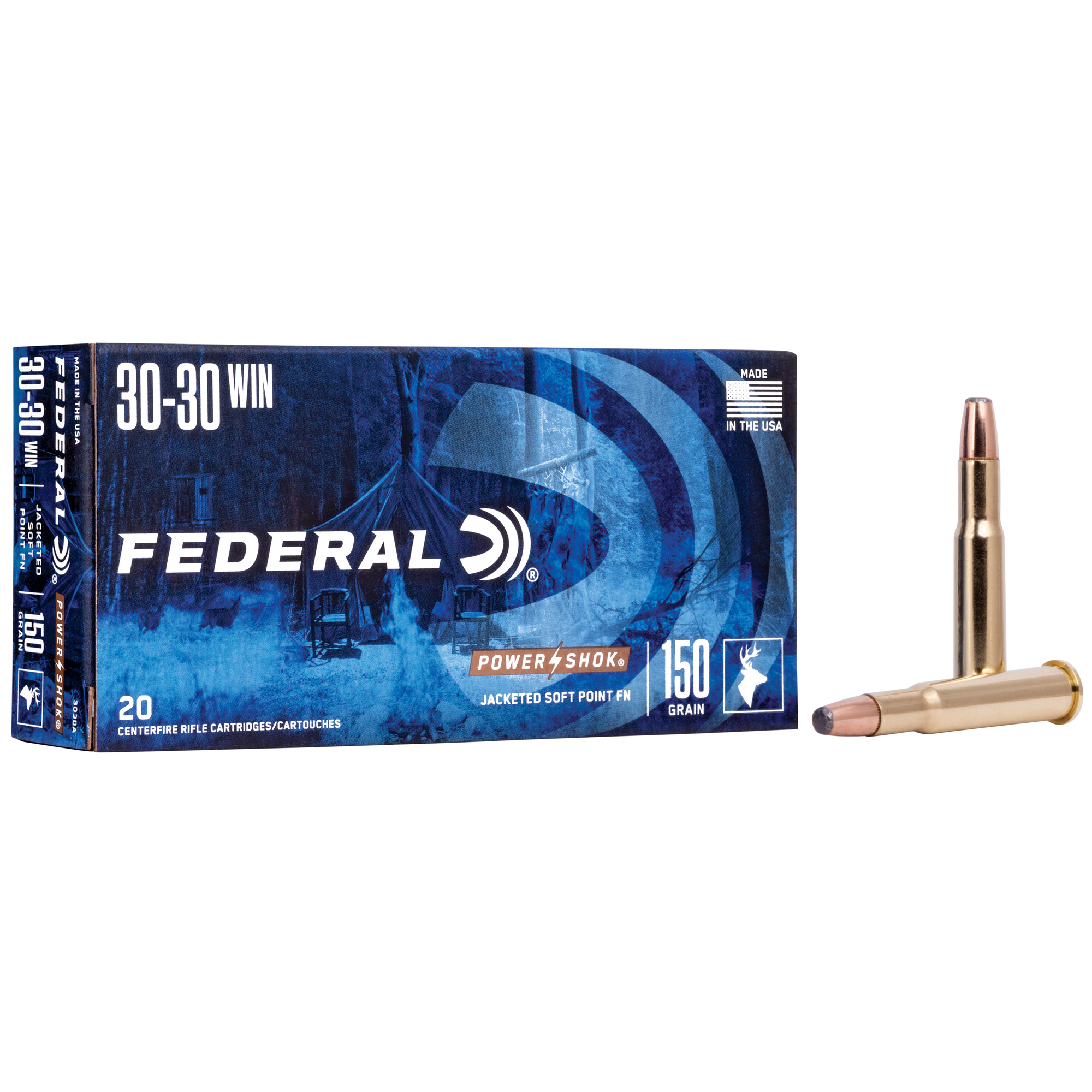 Federal Power-Shok 3030wn 150 Grain SP FN 20/200 bulk ammo product image