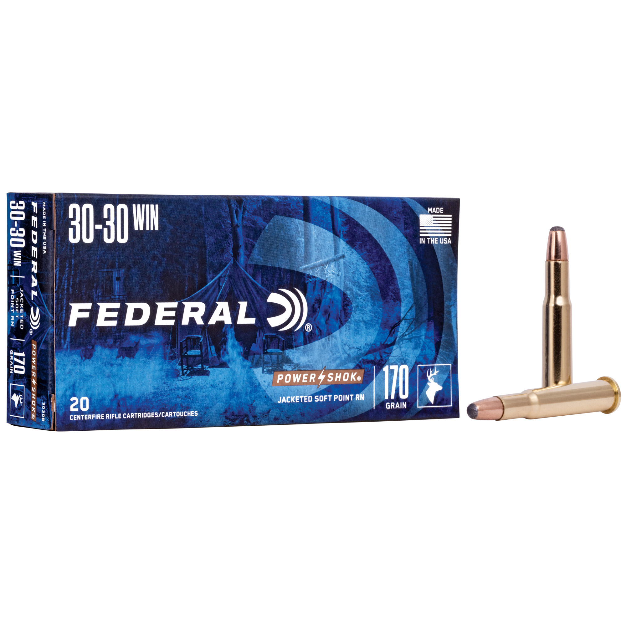 Federal Power-Shok 3030wn 170 Grain SP RN 20/200 bulk ammo product image