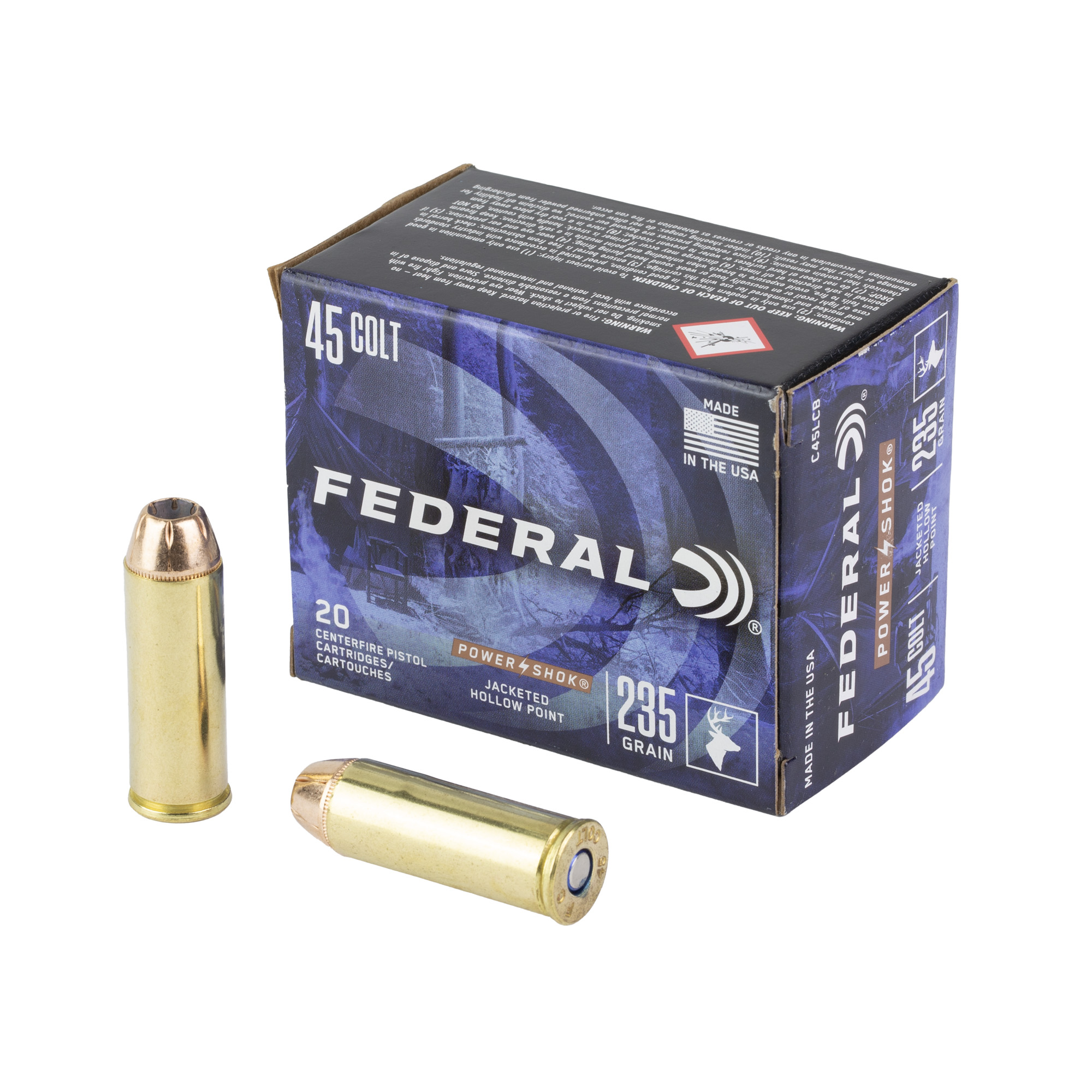 Federal Power-Shok 45colt 235 Grain JHP 20/200 bulk ammo product image