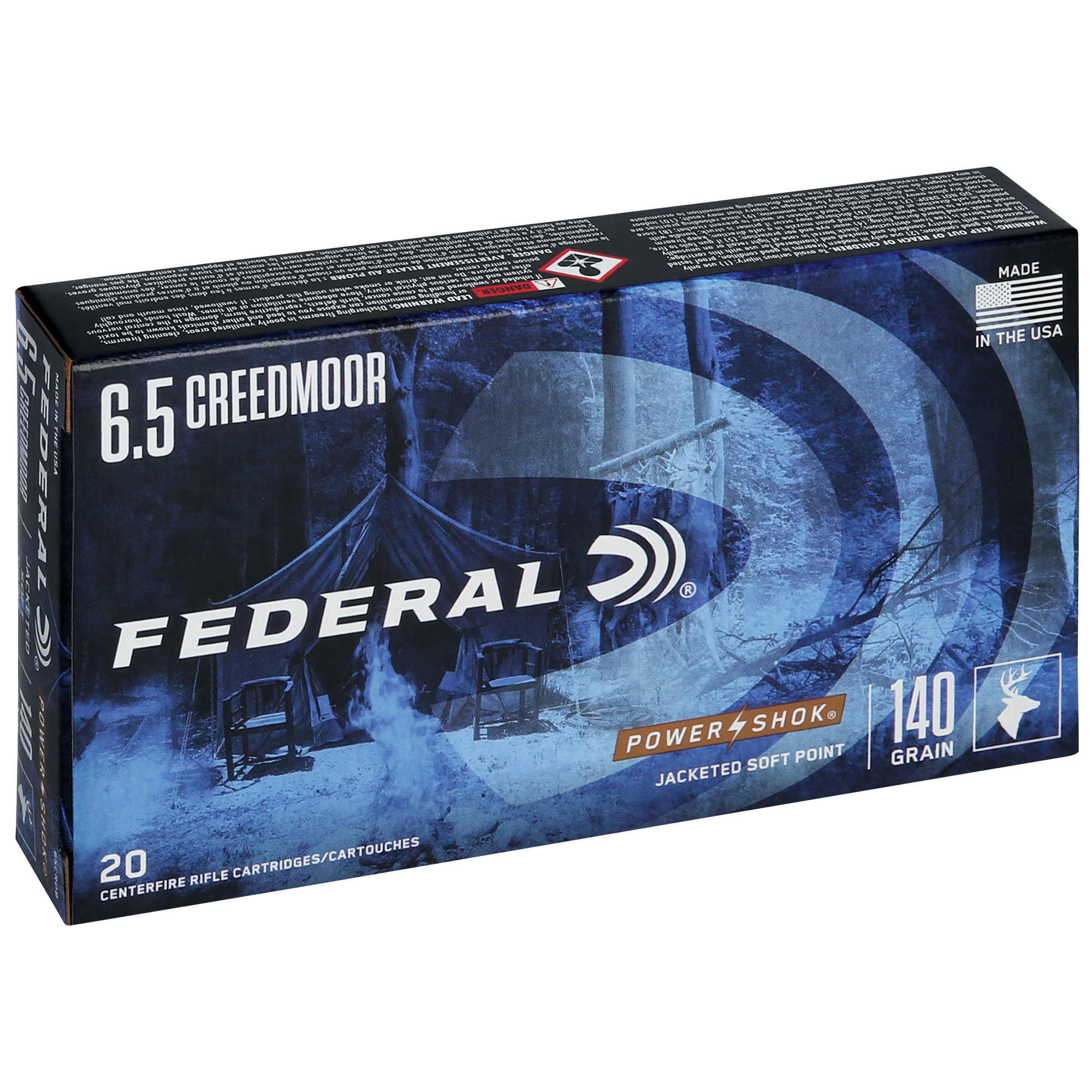 Federal Power-Shok 6.5cm 140 Grain SP 20/200 bulk ammo product image