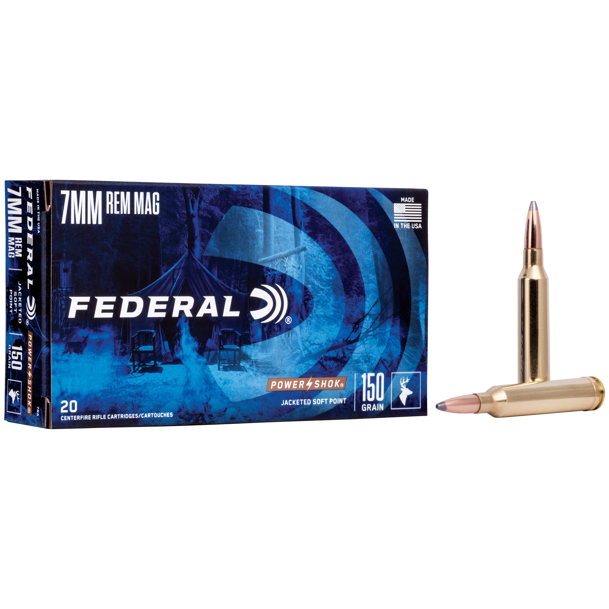 Federal Power-Shok 7mm Mag 150 Grain SP 20/200 bulk ammo product image