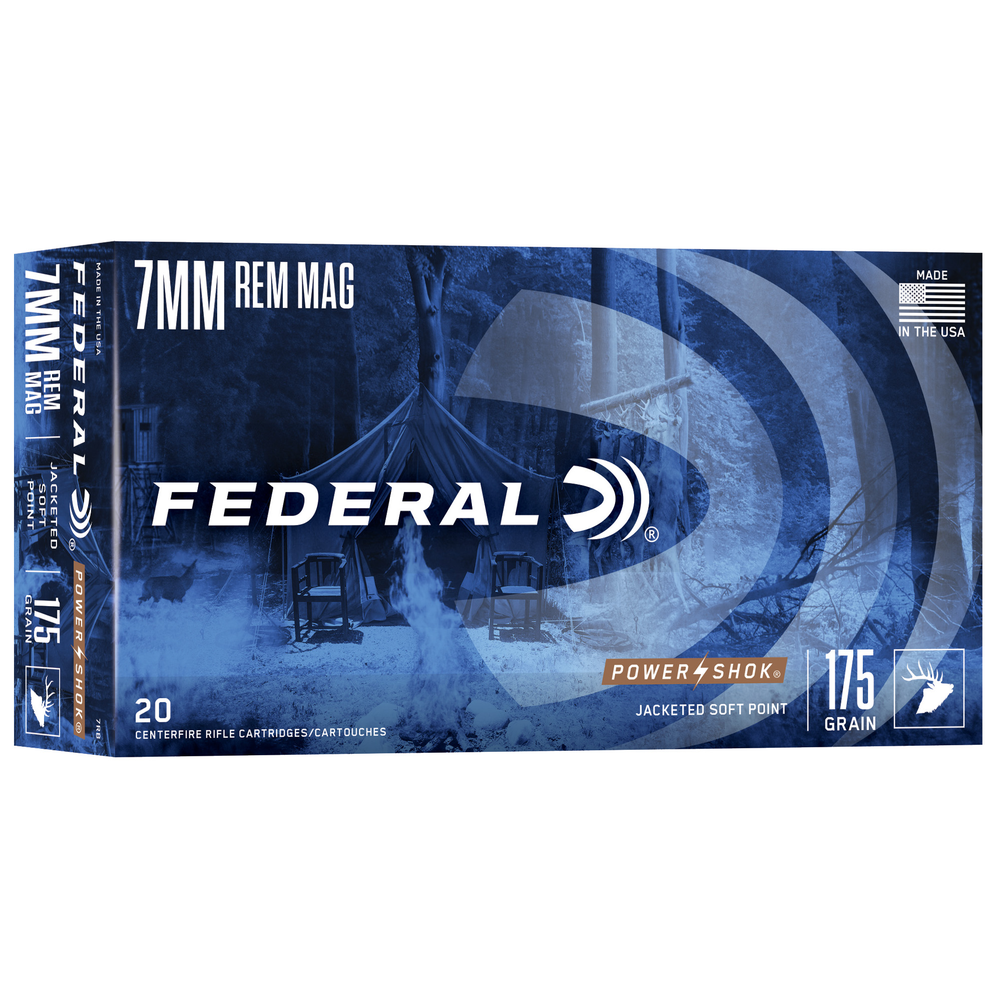 Federal Power-Shok 7mm Mag 175 Grain SP 20/200 bulk ammo product image