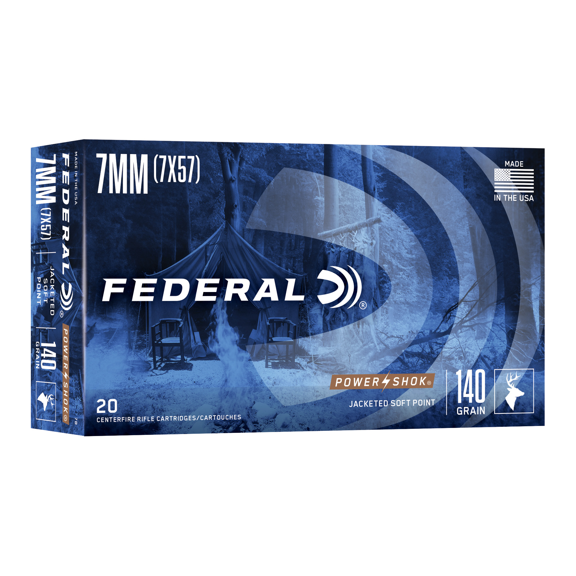 Federal Power-Shok 7mmmau 140 Grain SP 20/200 bulk ammo product image