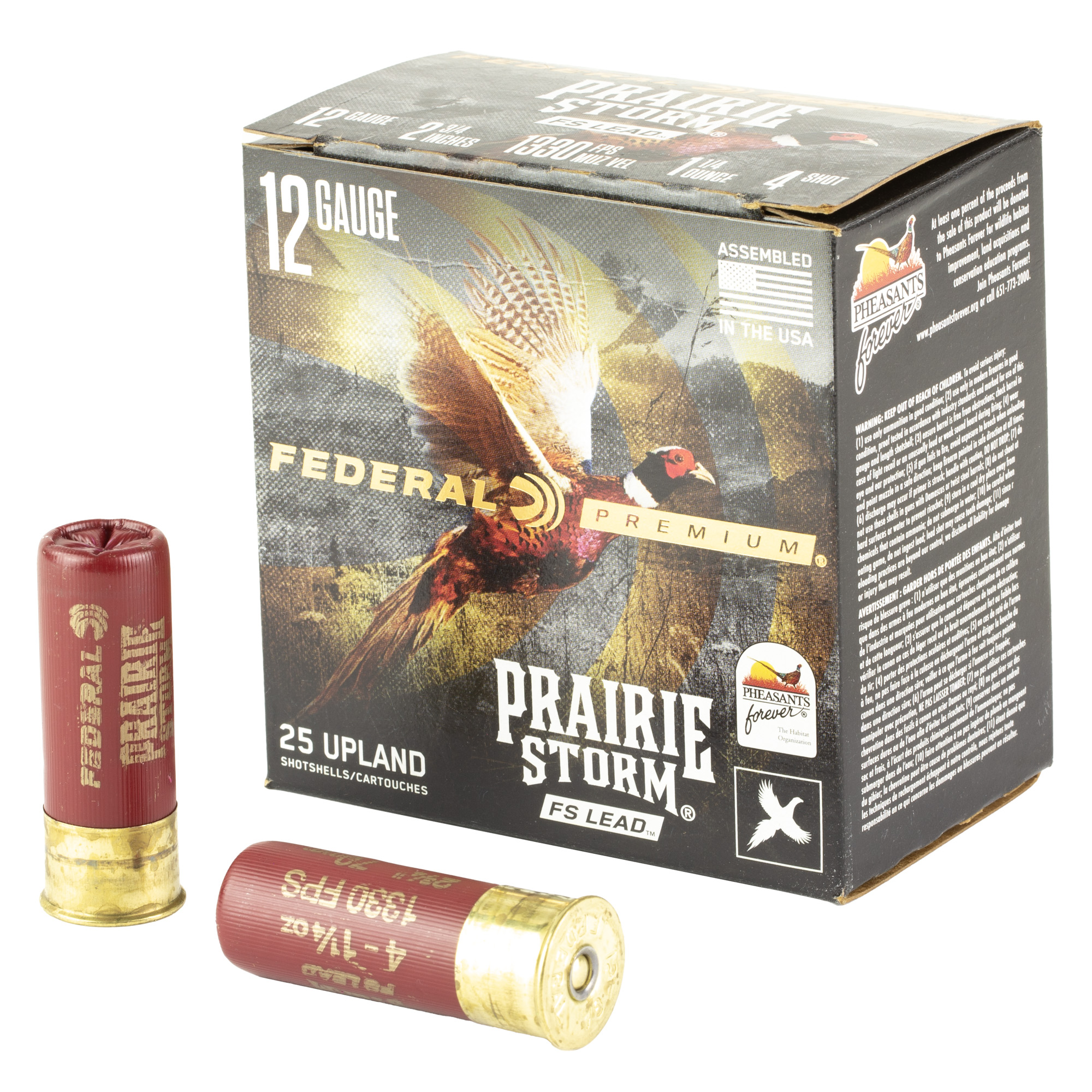 Federal Pr Strm 12 Gauge 2.75″ #4 Shot 25/250 bulk ammo product image