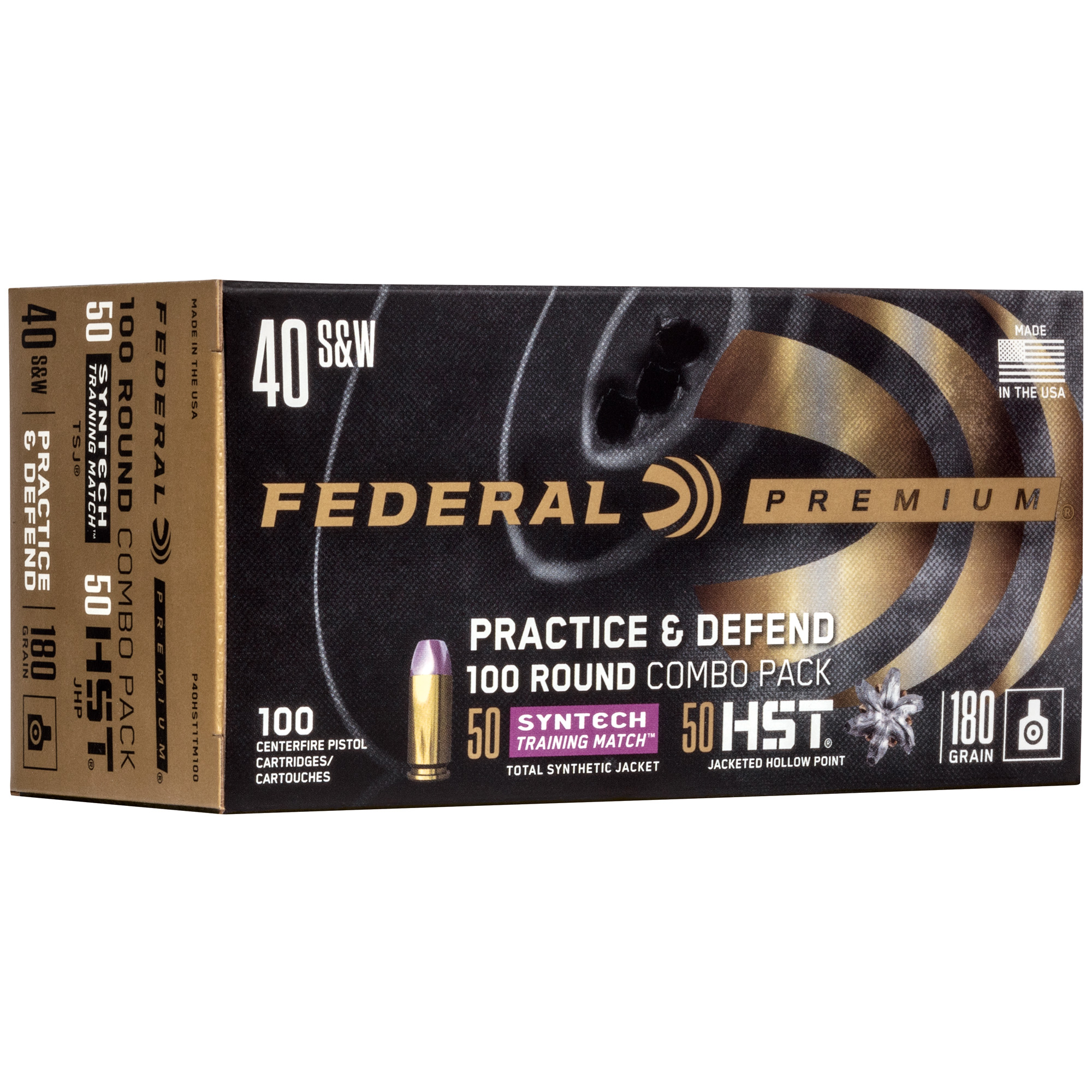 Federal Prctc & Dfnd 40s&w Hst/syn 180 Grain bulk ammo product image