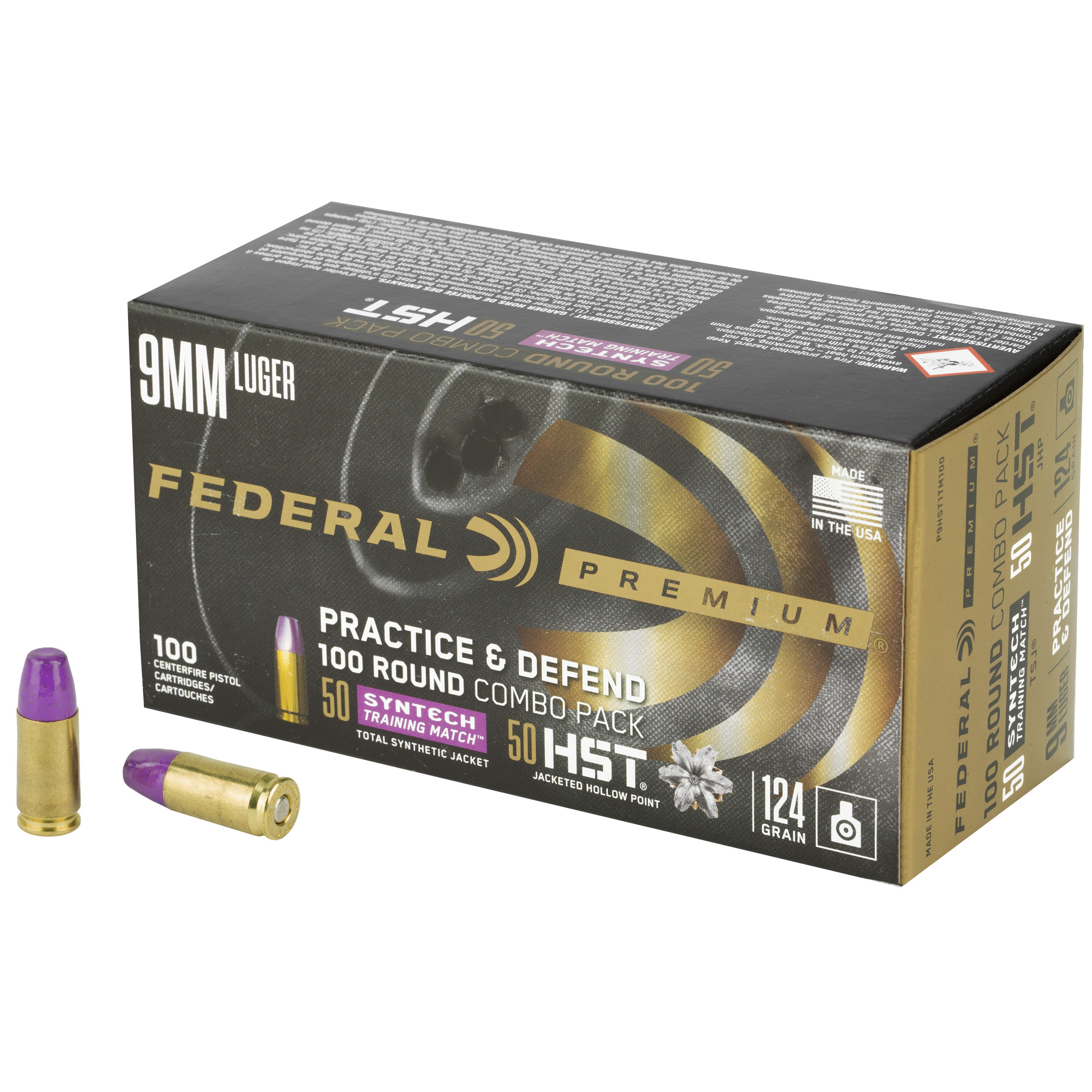 Federal Prctc & Dfnd 9mm Hst/syn 124 Grain bulk ammo product image