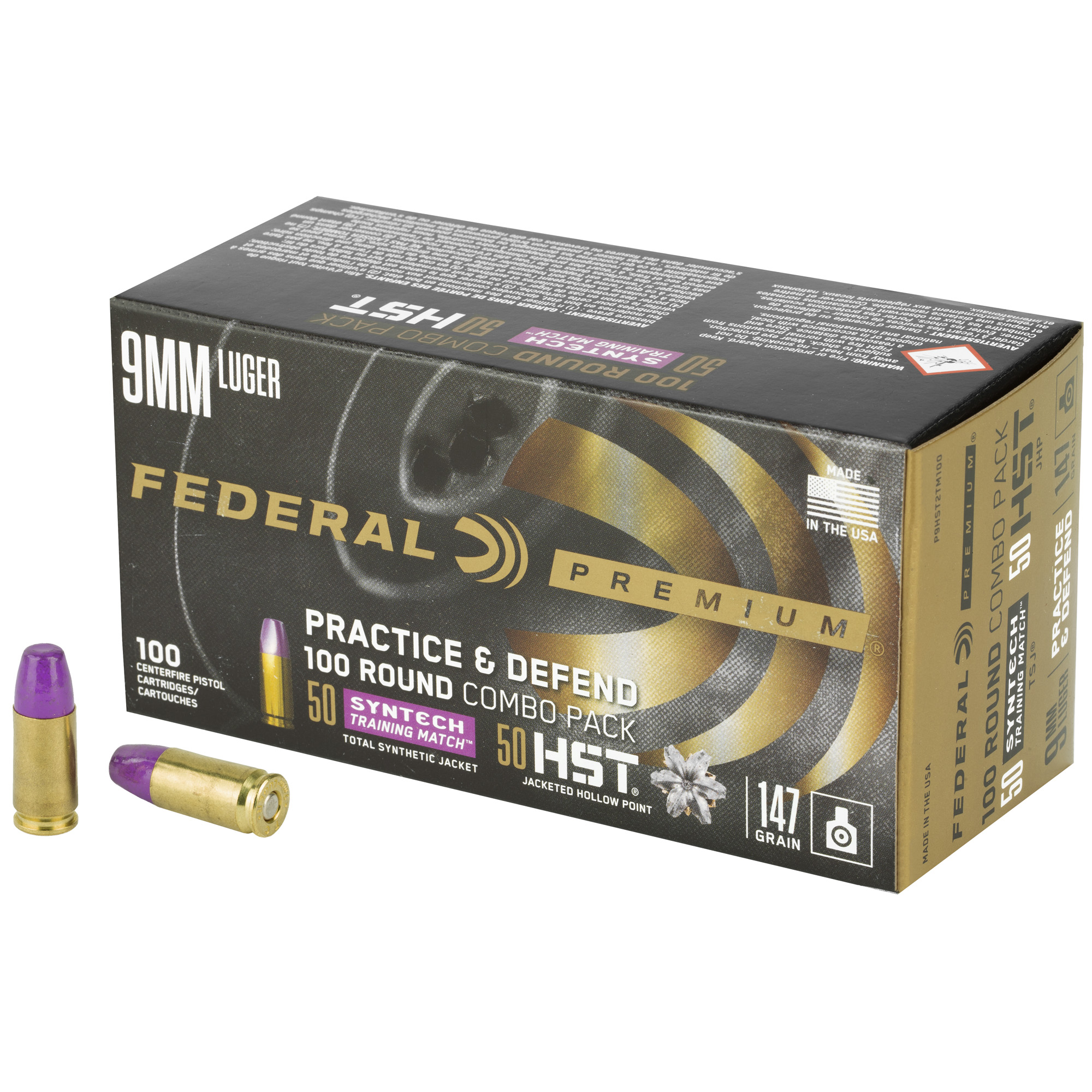 Federal Prctc &dfnd 9mm Hst/syn 147 Grain bulk ammo product image