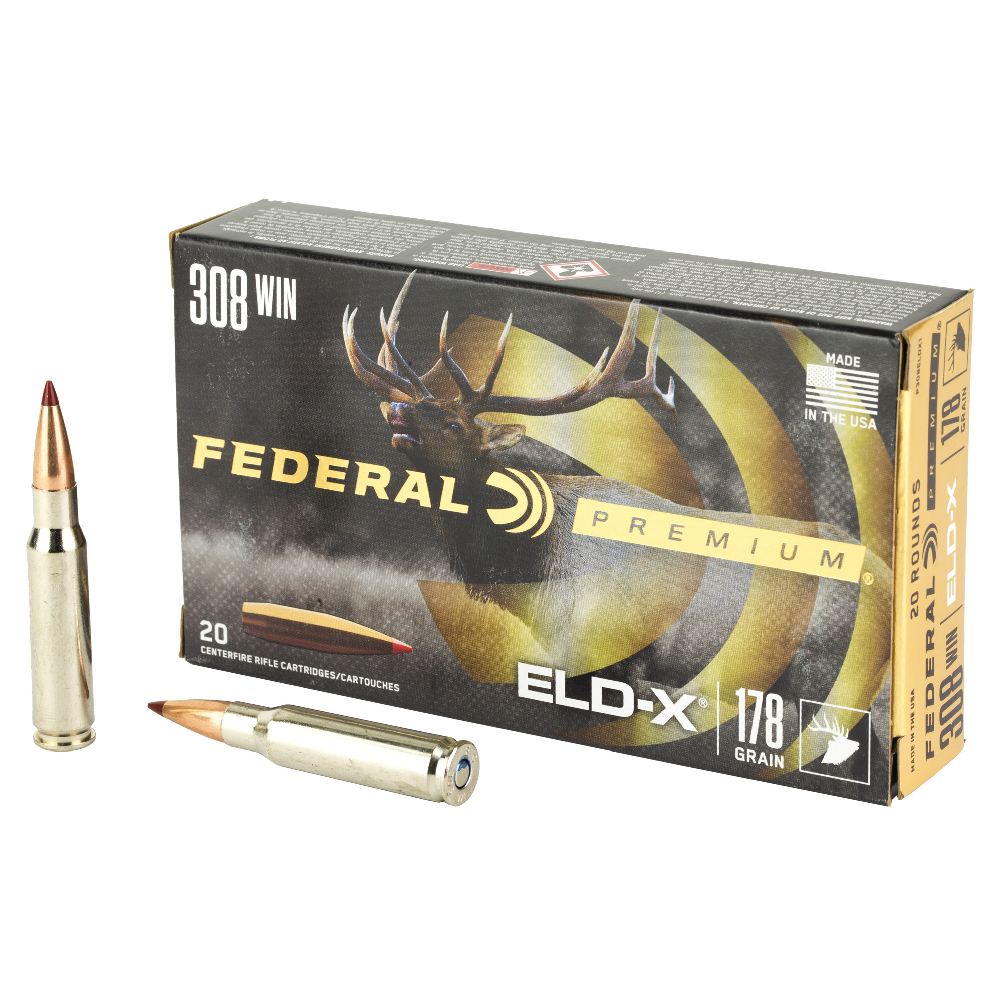 Federal Prem 308win 178 Grain Eldx 20/200 bulk ammo product image