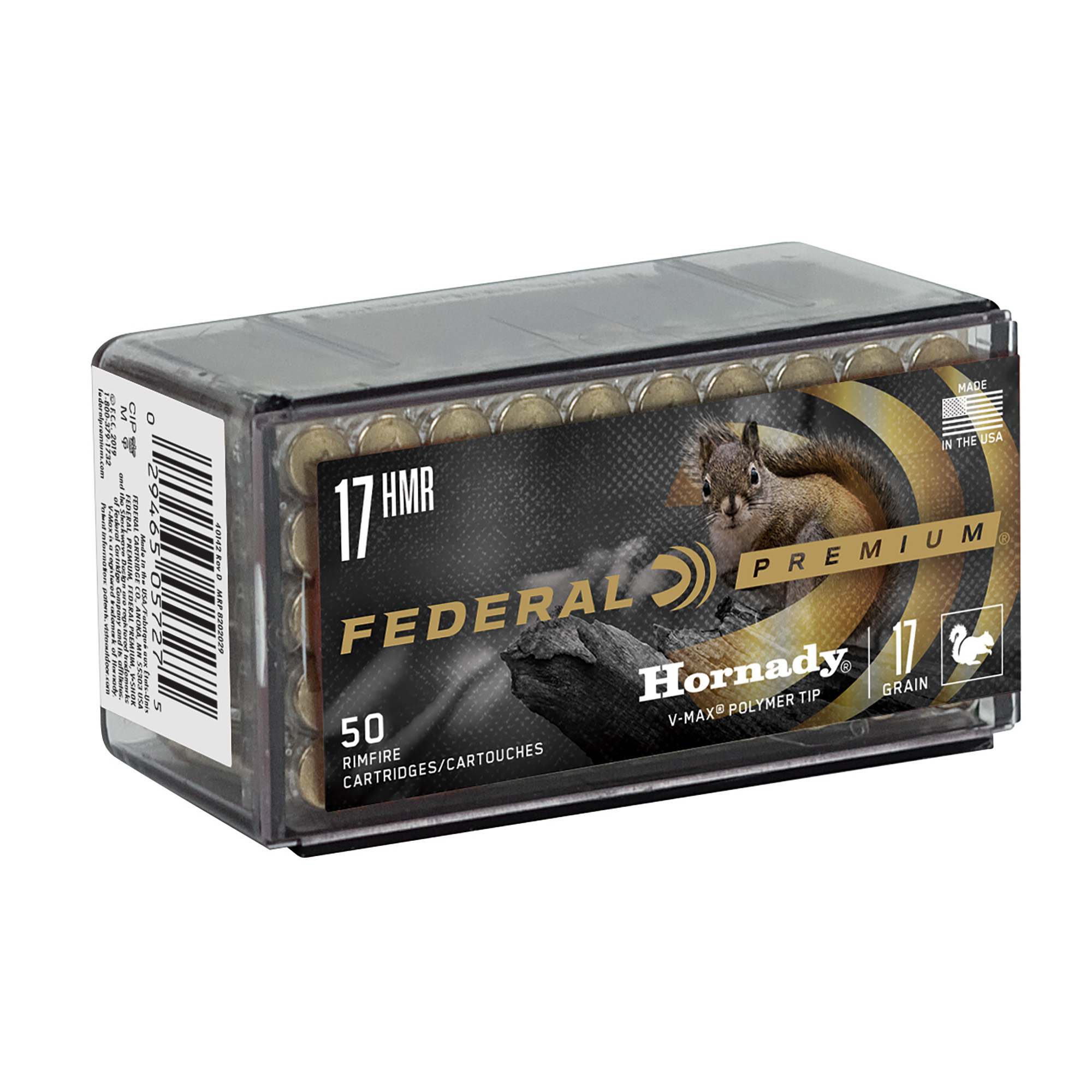 Federal Prm 17 HMR 17 Grain V-MAX 50/3000 bulk ammo product image
