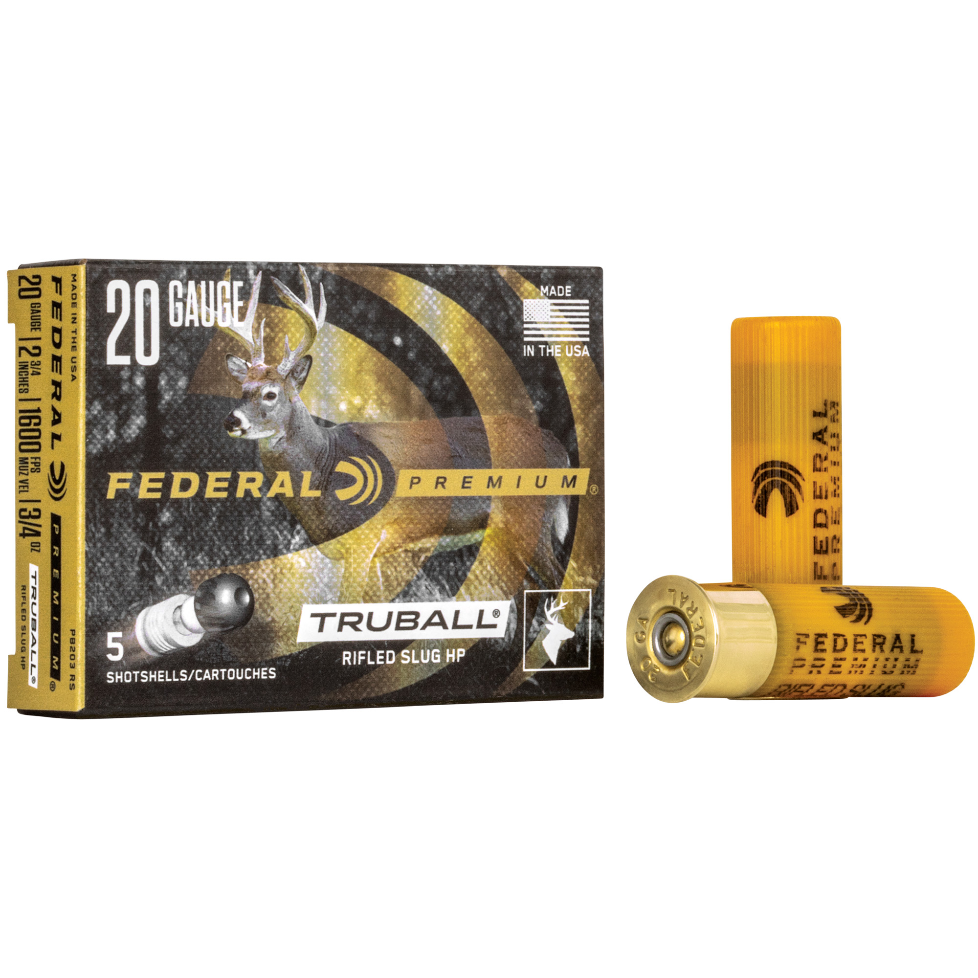 Federal Prm 20 Gauge 2.75″ Rifled Slug 5/250 bulk ammo product image