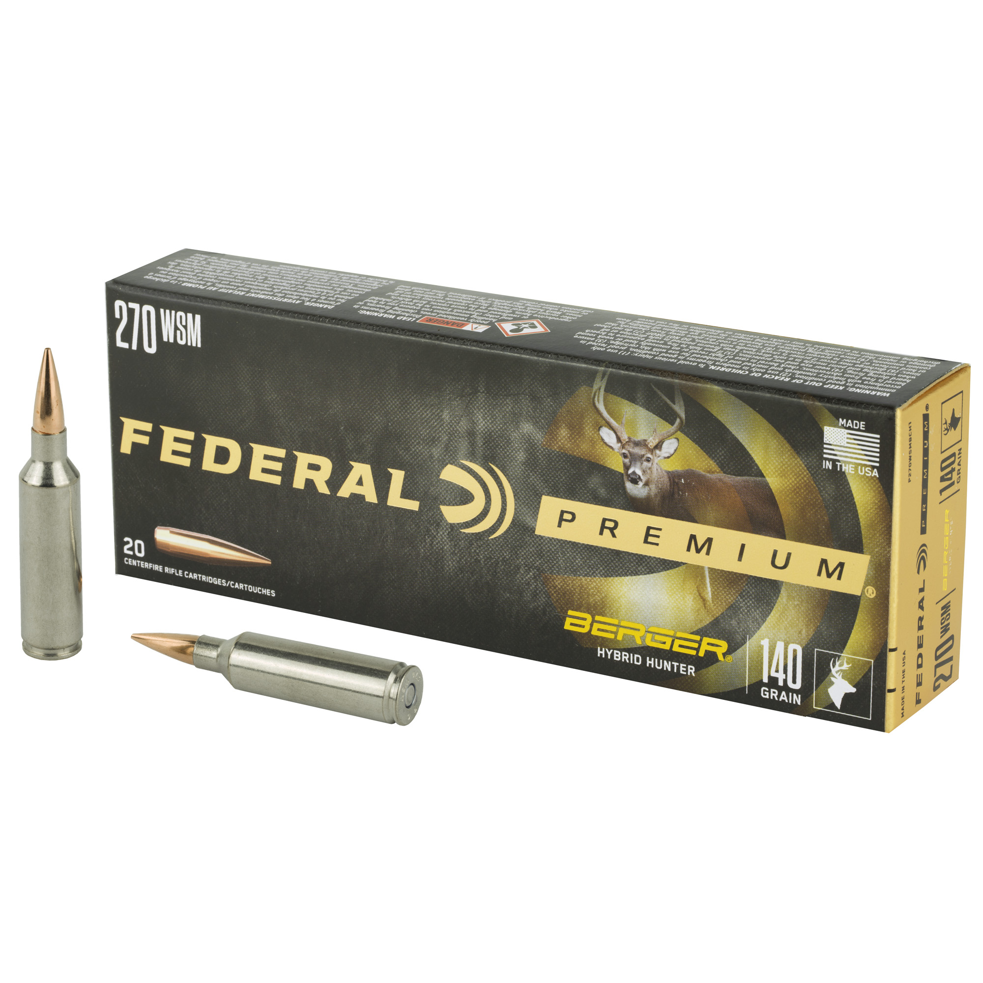 Federal Prm 270wsm 140 Grain Hyb Hr 20/200 bulk ammo product image