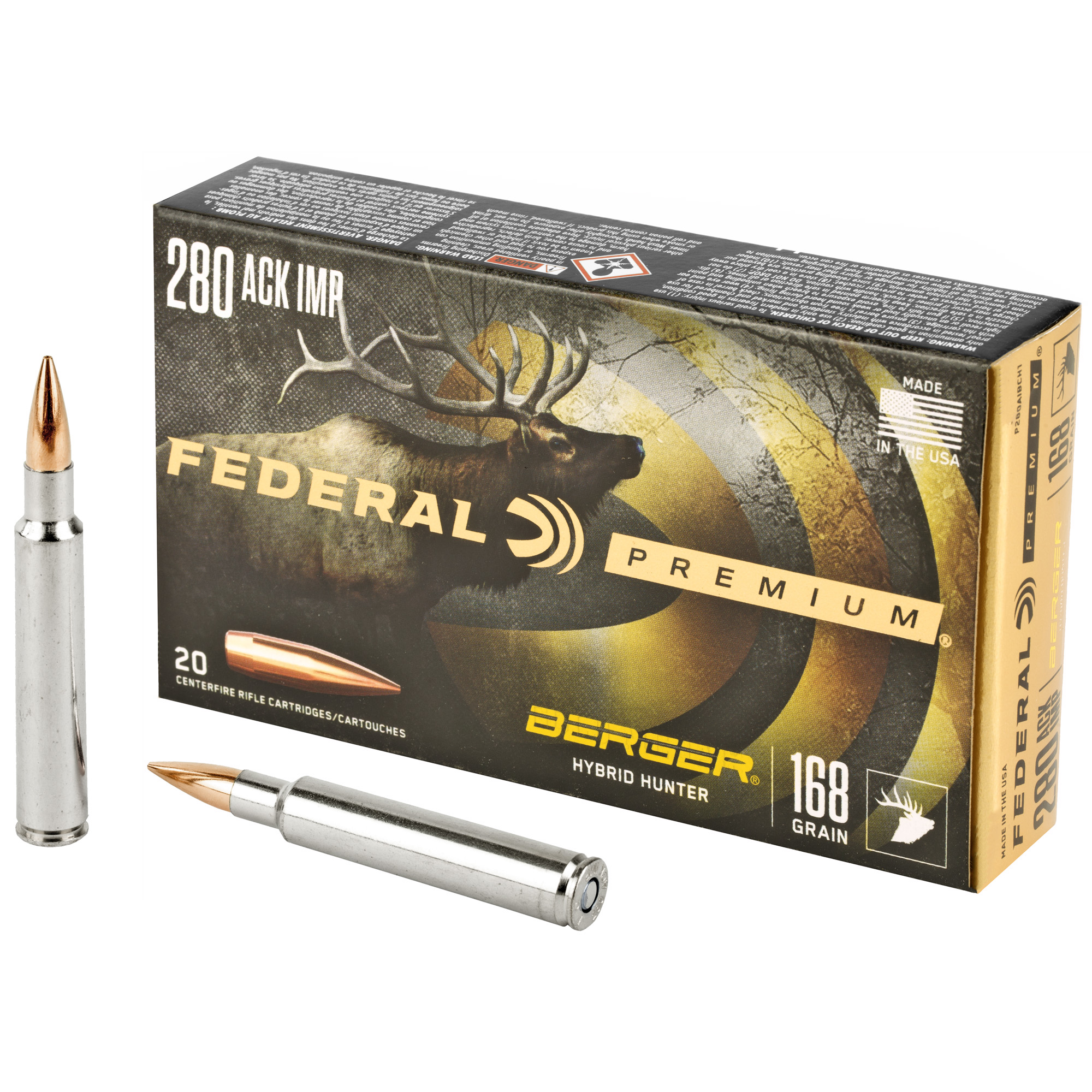 Federal Prm 280ai 168 Grain Hyb Htr 20/200 bulk ammo product image