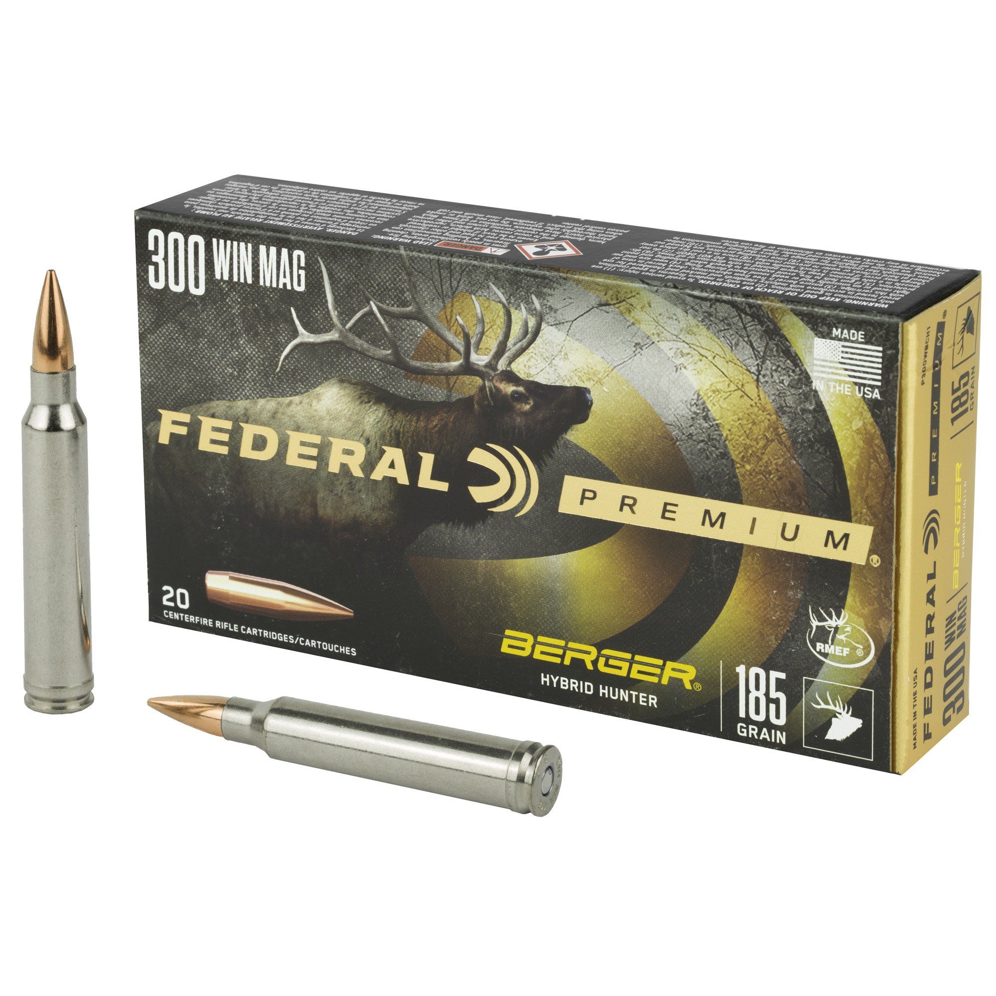 Federal Prm 300win 185 Grain Hyb Htr 20/200 bulk ammo product image
