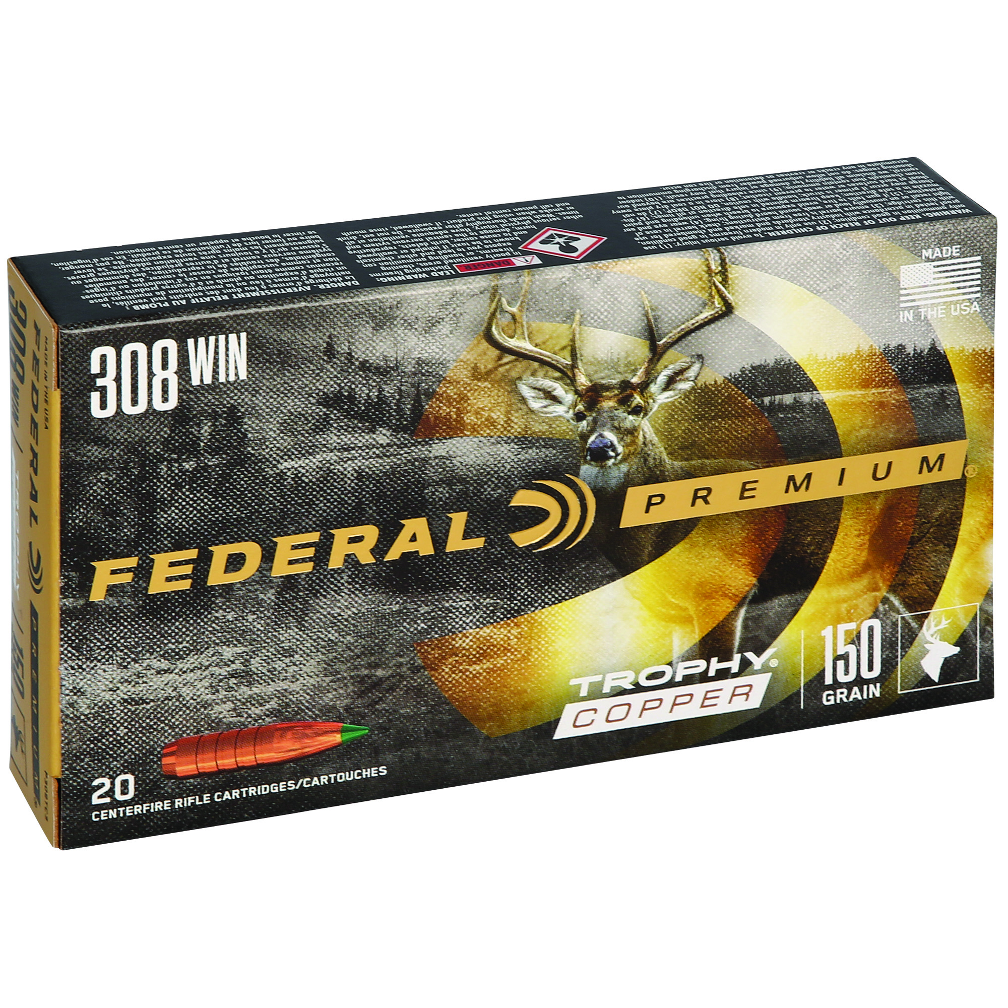 Federal Prm 308win 150 Grain Trphy Cp 20/200 bulk ammo product image