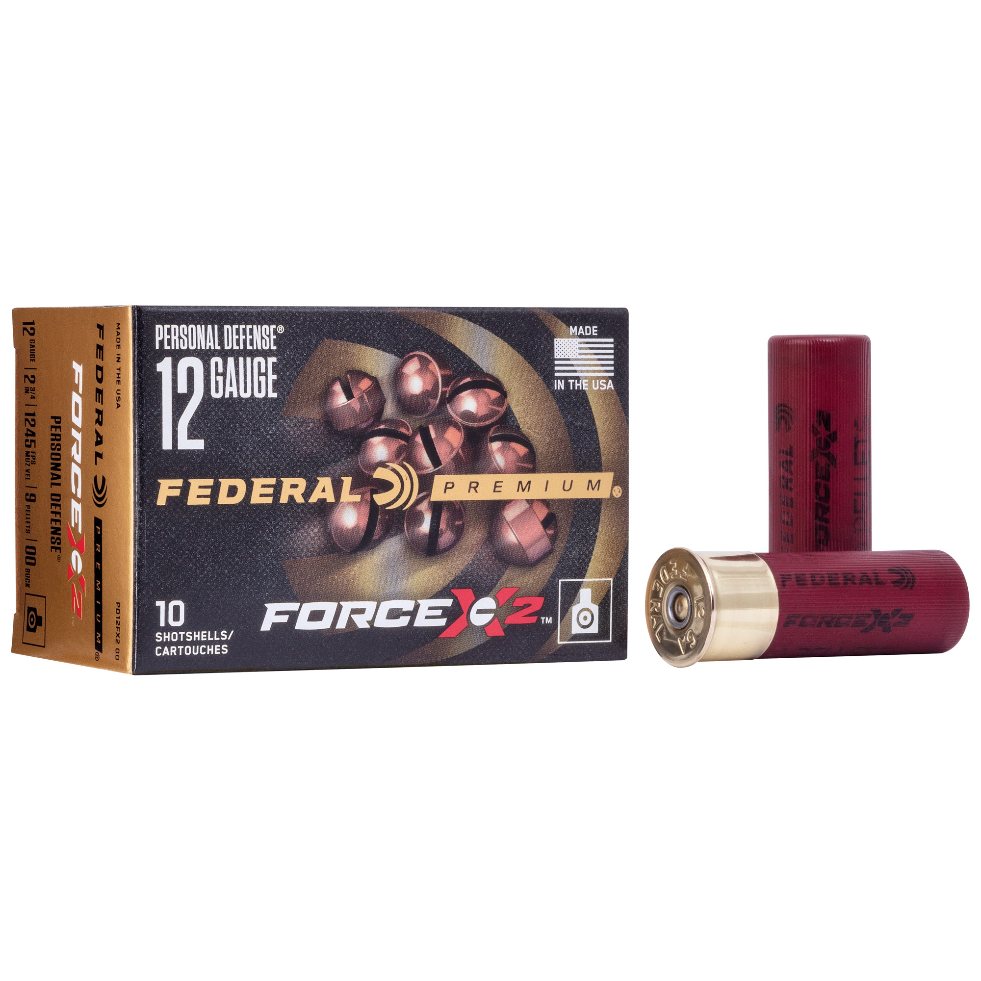 Federal Prm Force X2 12 Gauge 2.75″ 9pllt 00b bulk ammo product image