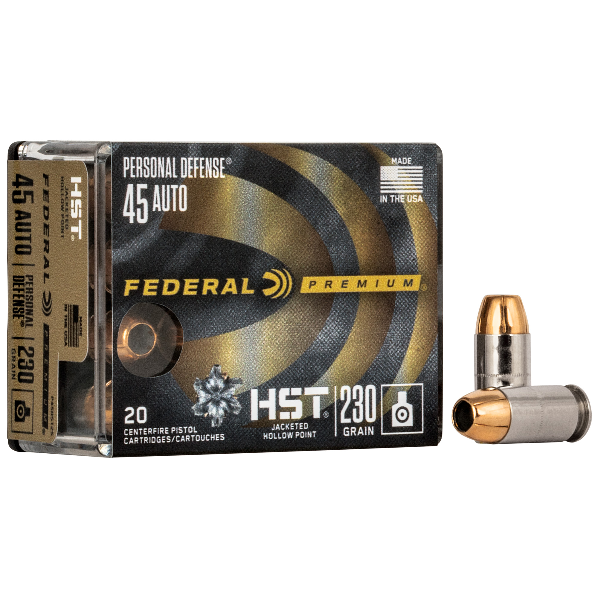 Federal Prm HST 45 ACP 230 Grain JHP 20/200 bulk ammo product image