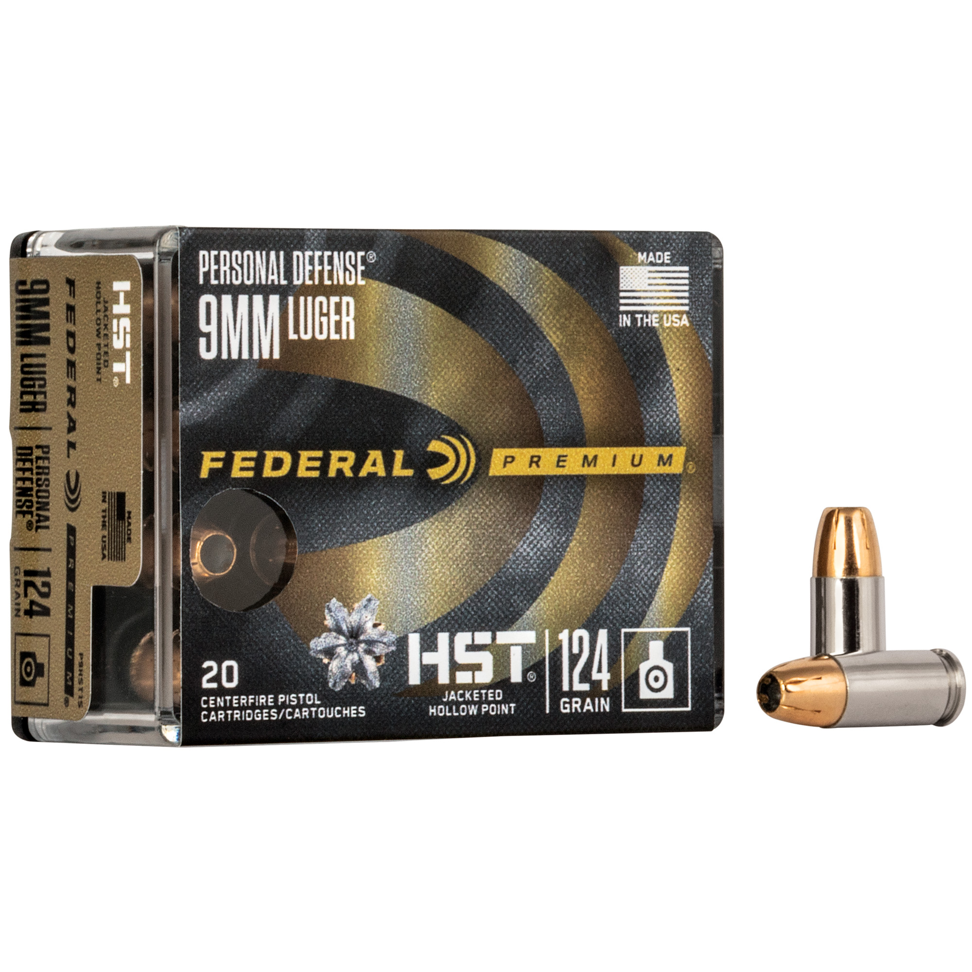 Federal Prm HST 9mm 124 Grain JHP 20/200 bulk ammo product image