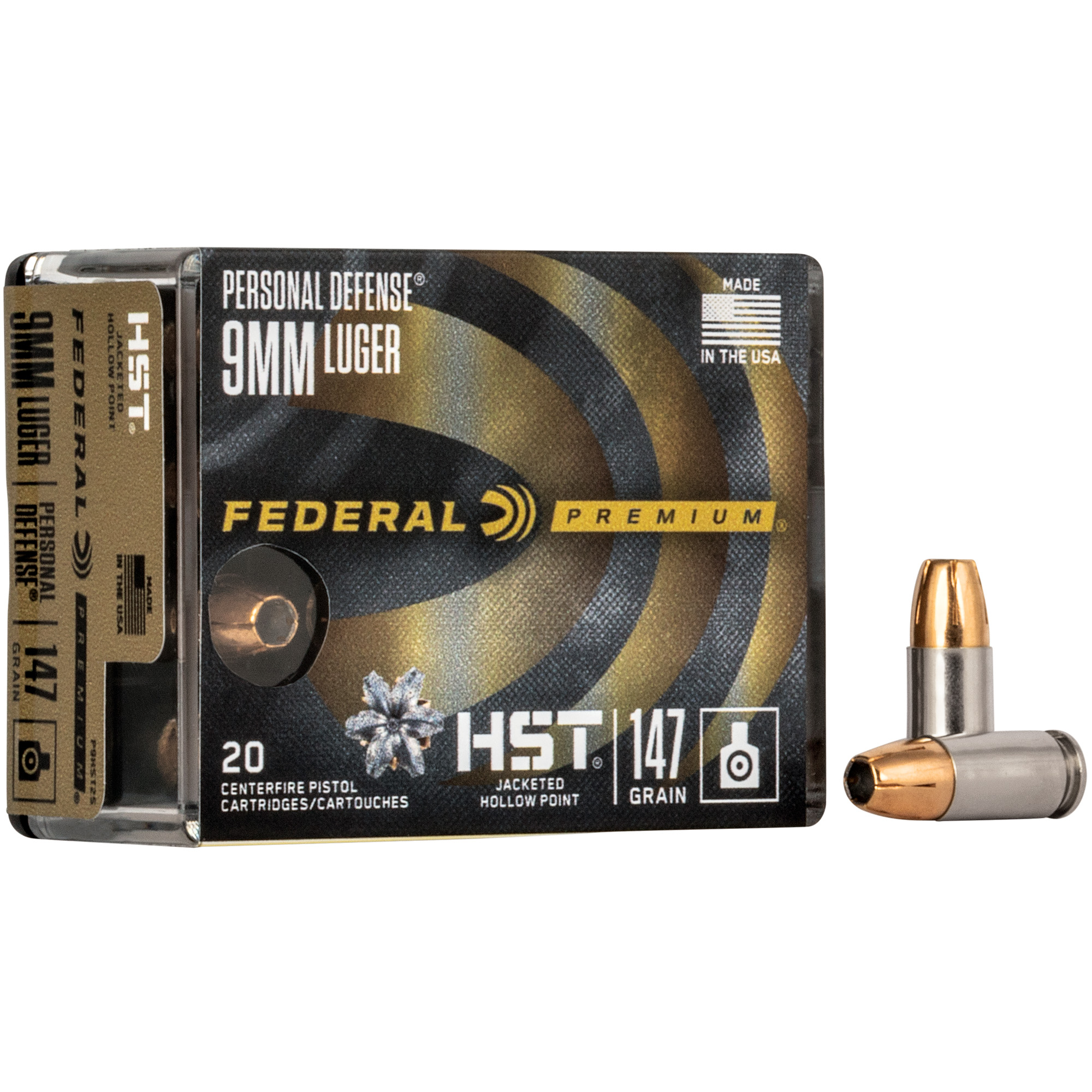 Federal Prm HST 9mm 147 Grain JHP 20/200 bulk ammo product image