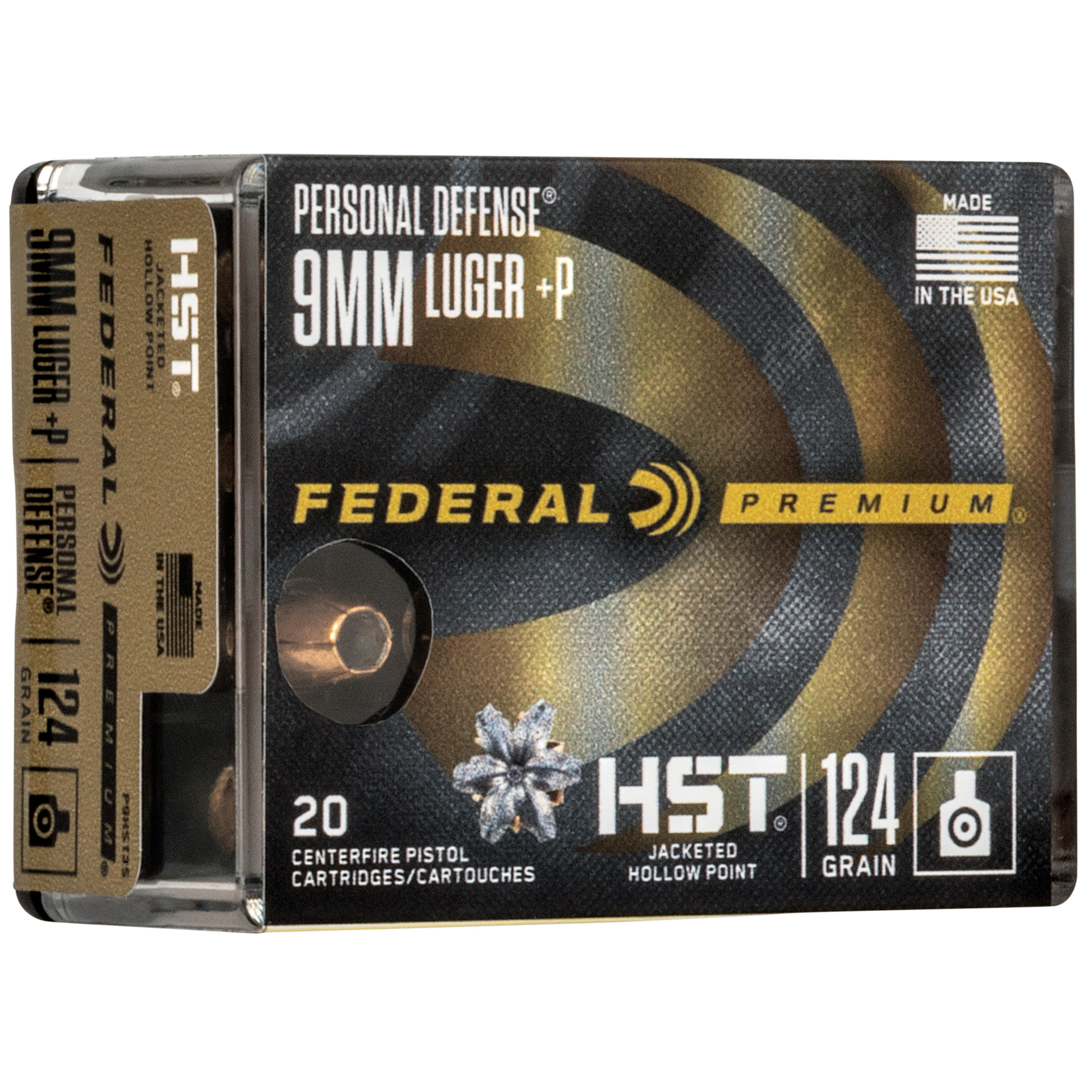 Federal Prm Pd 9mm HST 124 Grain JHP 20/200 bulk ammo product image