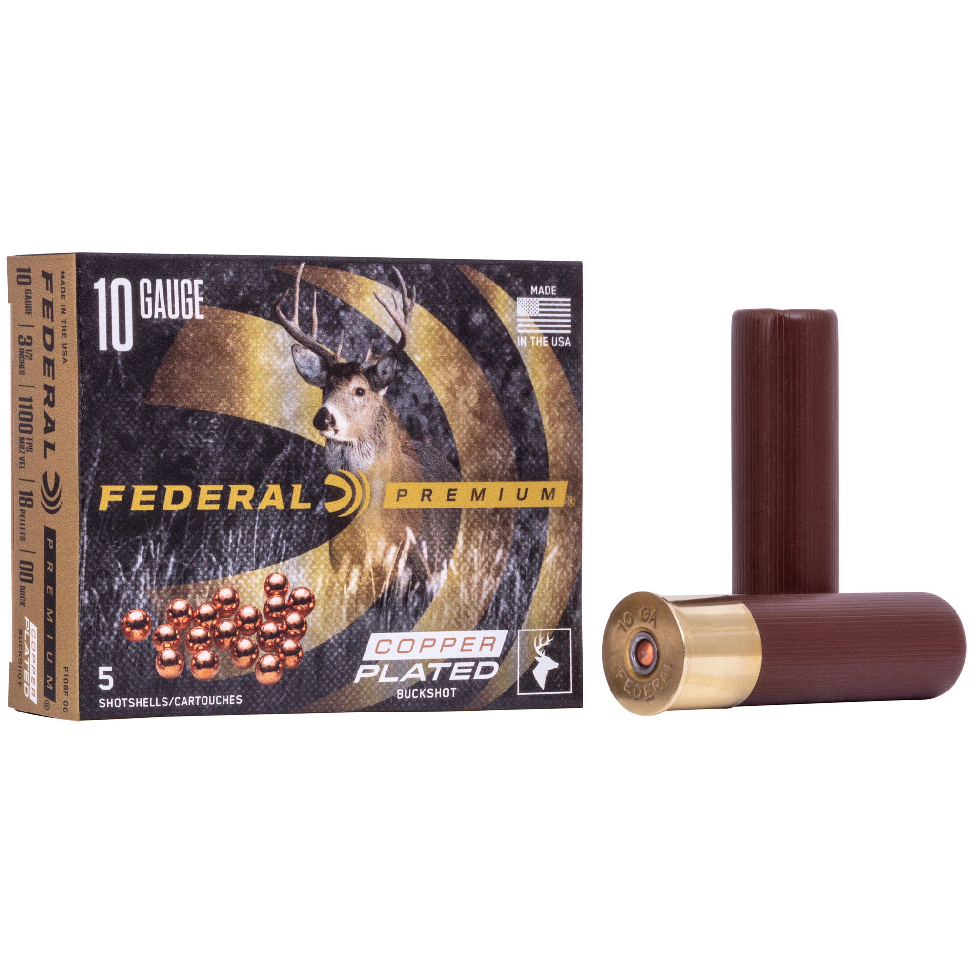 Federal Prm Vshok 10 Gauge 3.5″ 00 Buck 5/50 bulk ammo product image