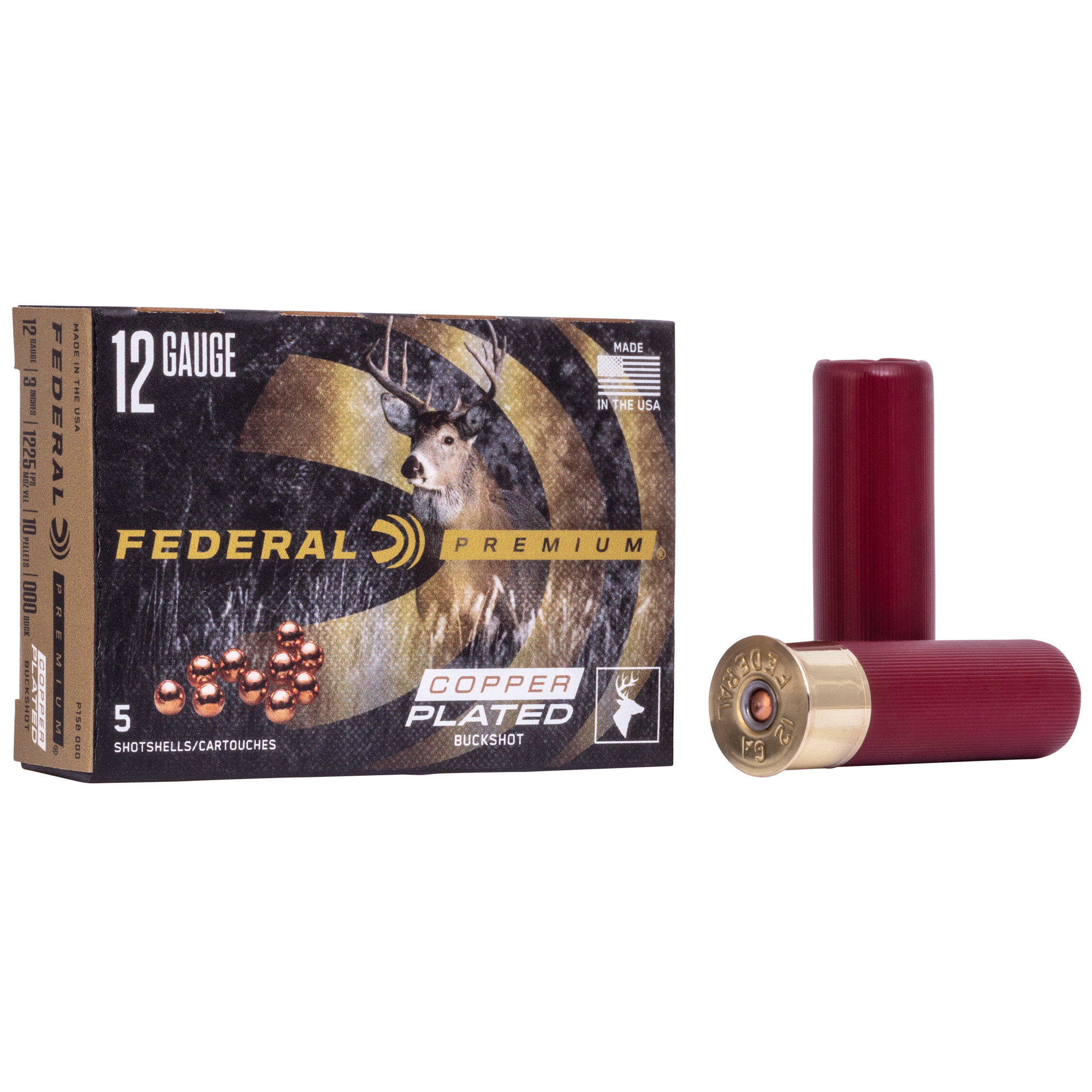 Federal Prm Vshok 12 Gauge 3″ 000 Bck 5/250 bulk ammo product image