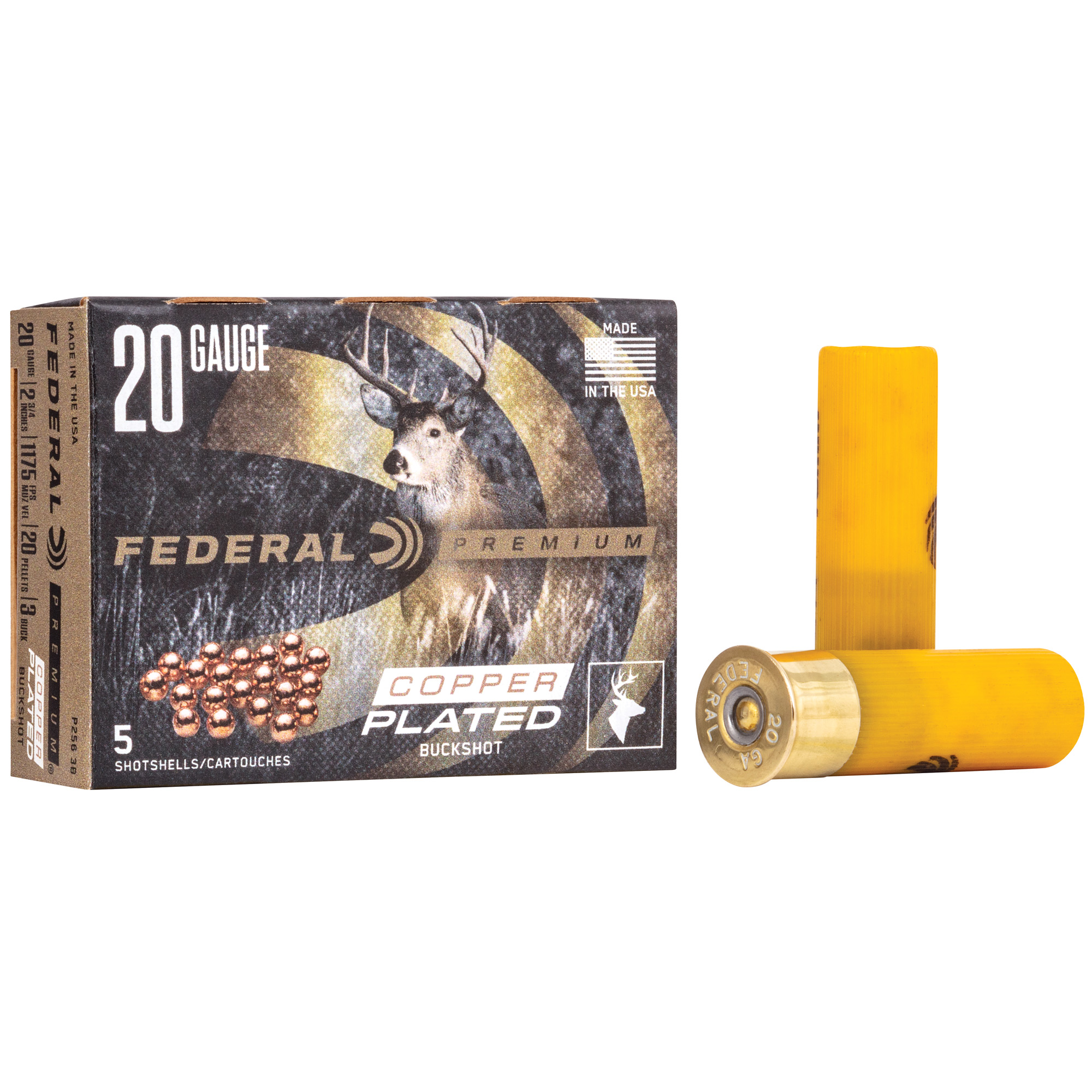 Federal Prm Vshok 20 Gauge 2.75″ #3 Bck 5/250 bulk ammo product image