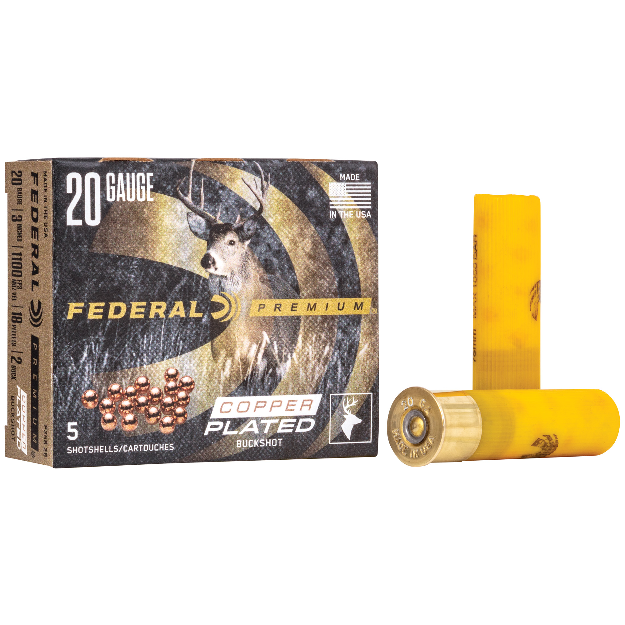 Federal Prm Vshok 20 Gauge 3″ #2 Bck 5/250 bulk ammo product image
