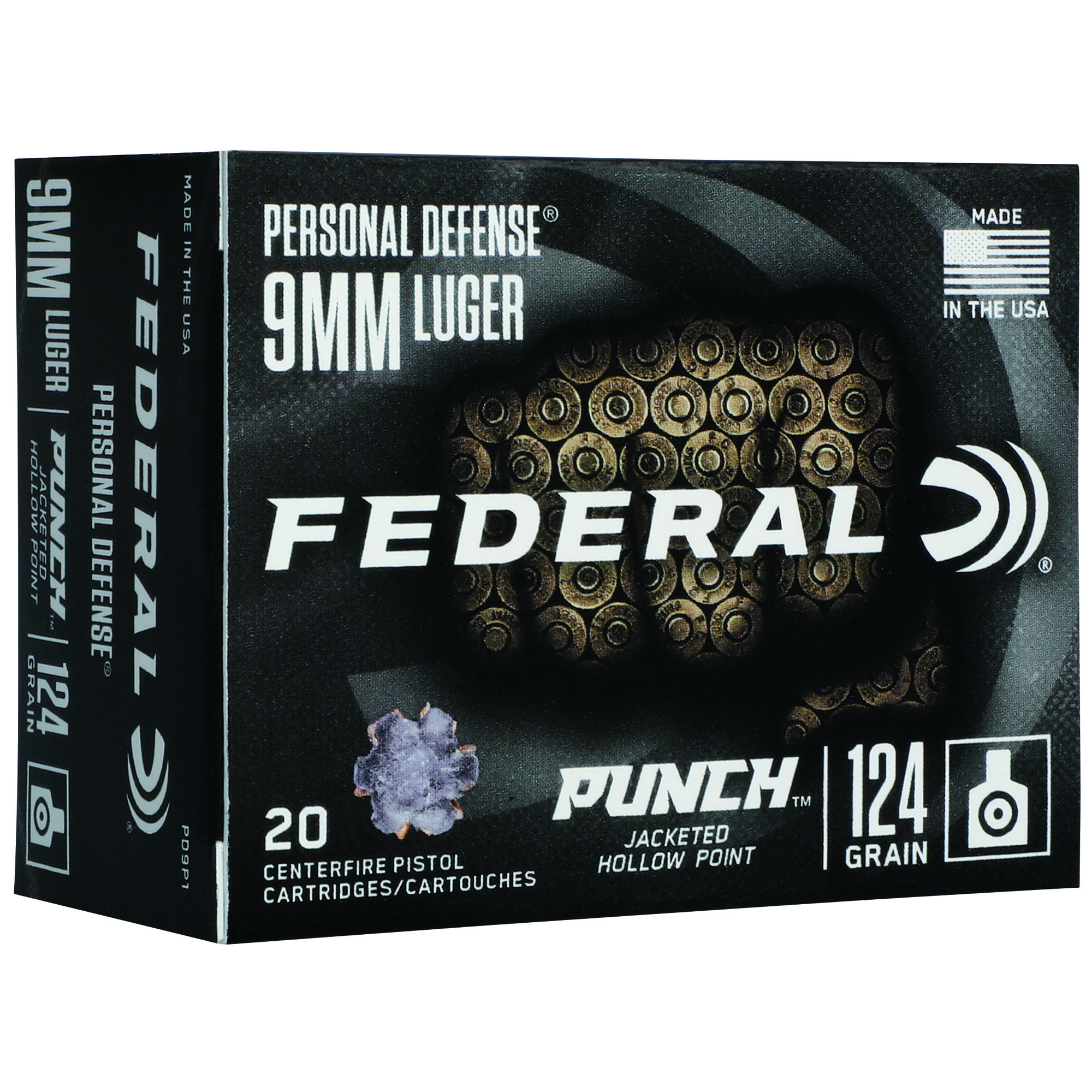 Federal Punch 9mm 124 Grain Punch JHP 20/200 bulk ammo product image