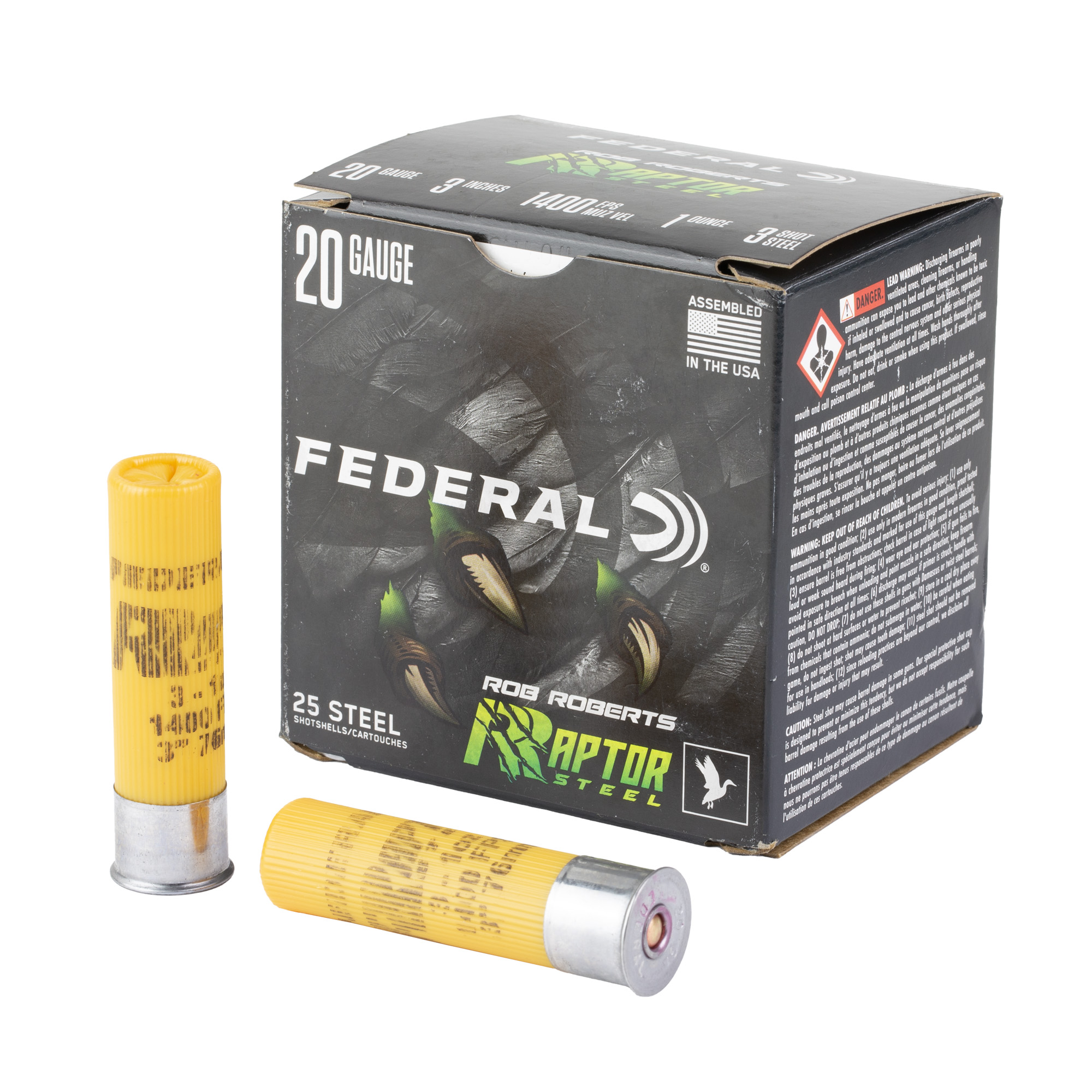 Federal Raptor Steel 20 Gauge 3″ 1 oz #3 25 bulk ammo product image