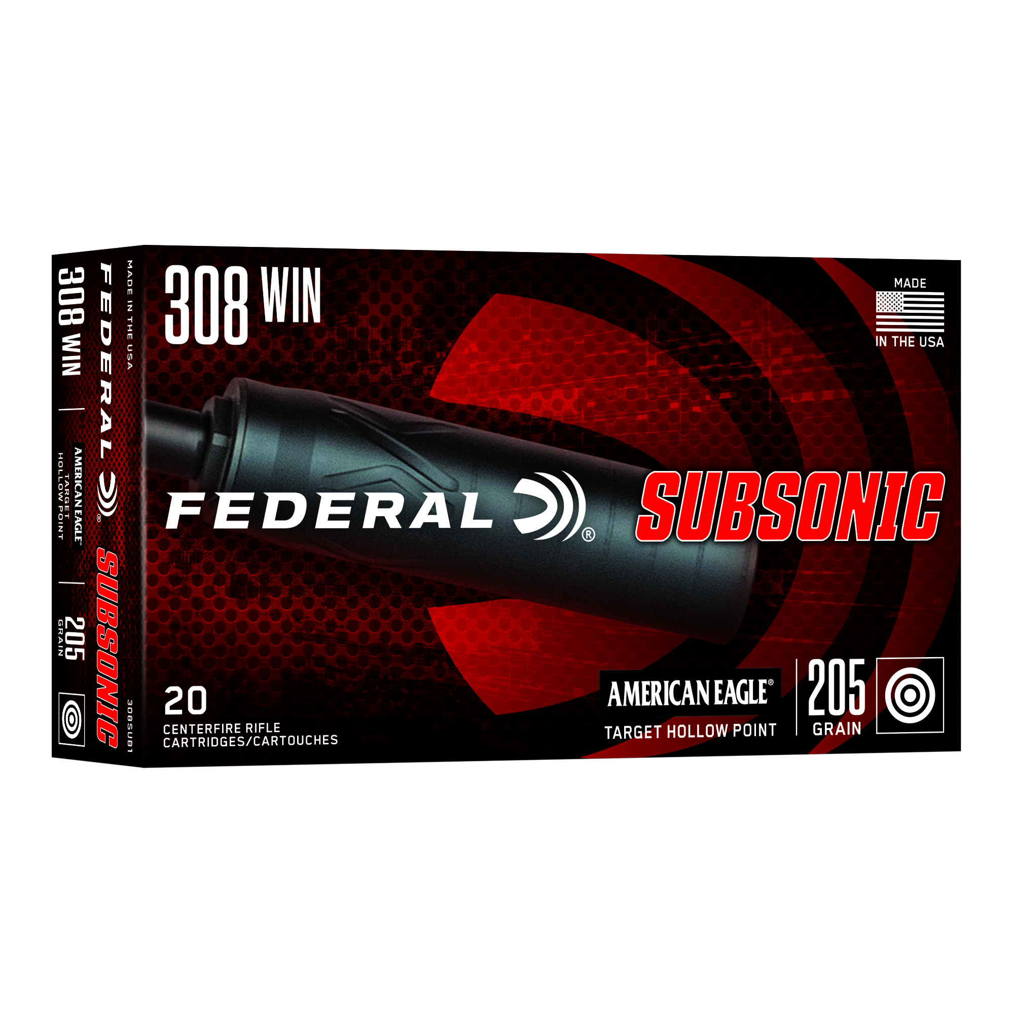 Federal Subsonic 308win 205 Grain Thp 20/200 bulk ammo product image