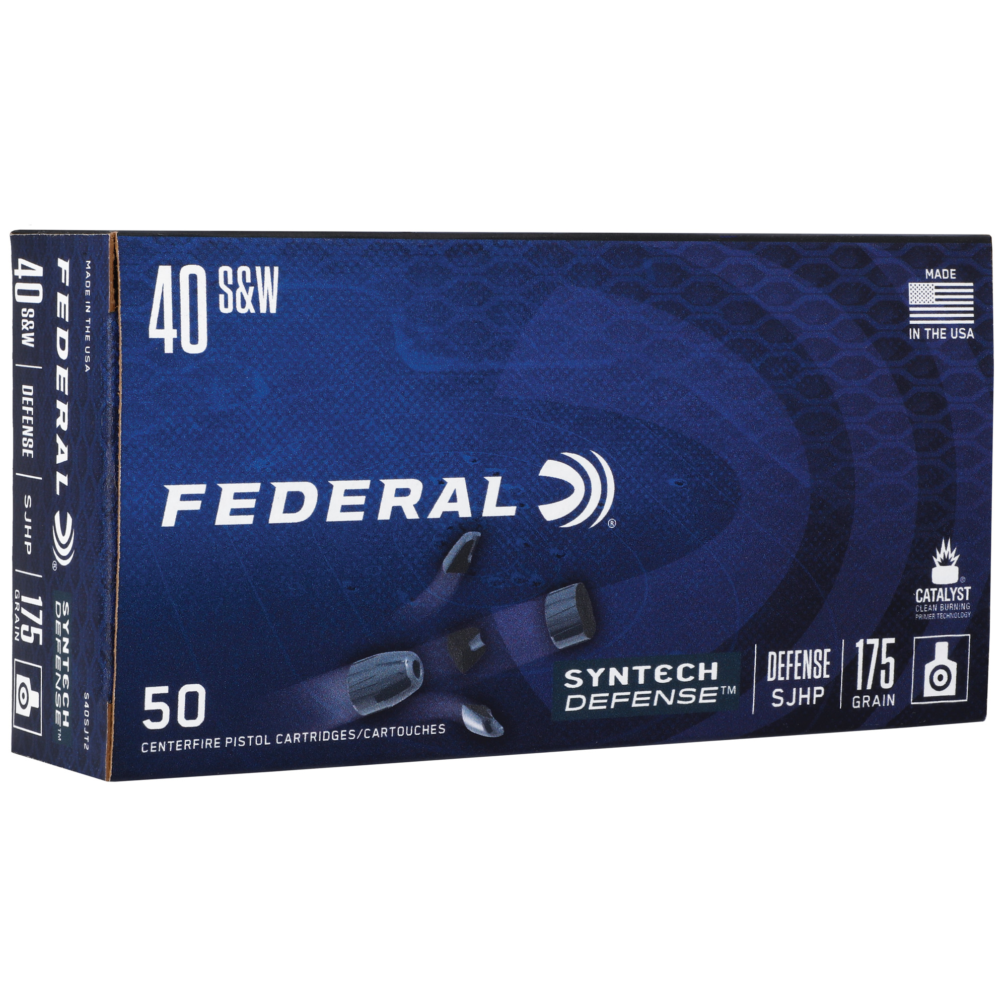 Federal Syn Def 40 S&w 175 Grain SJHP 50/500 bulk ammo product image