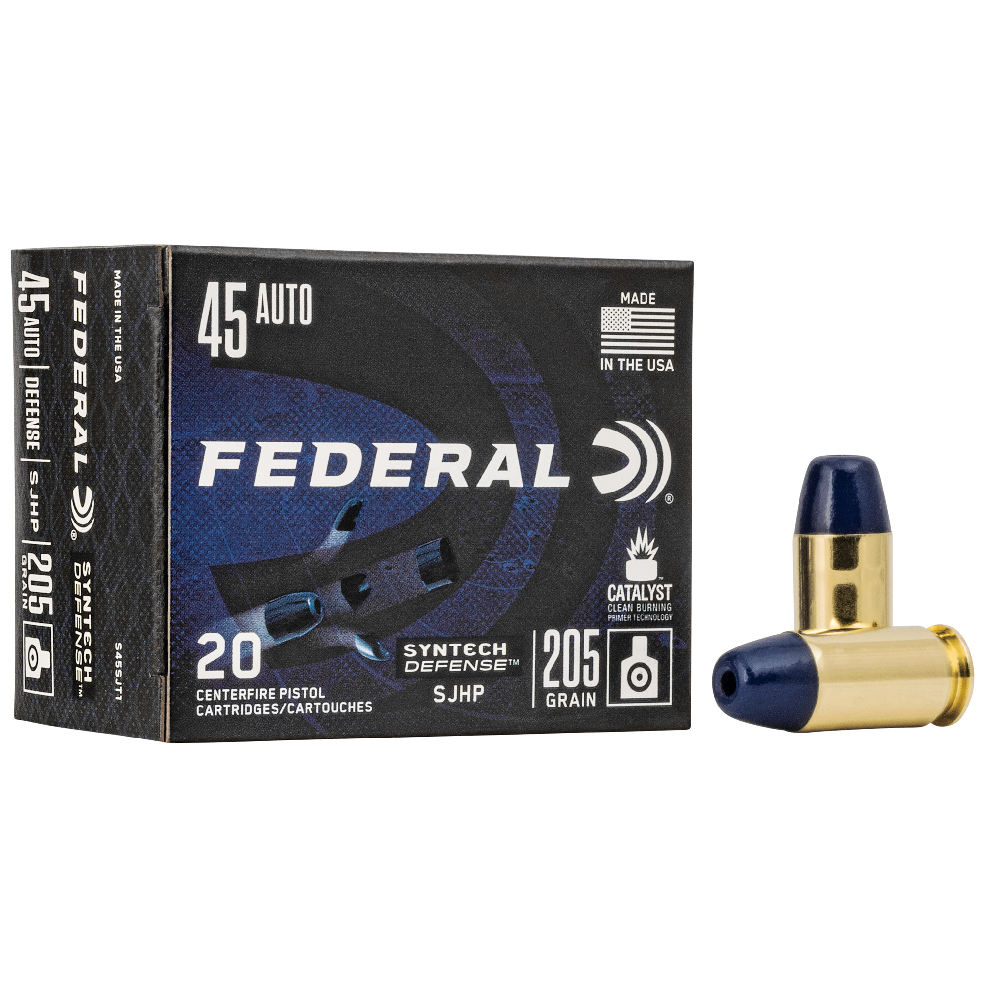 Federal Syn Def 45 ACP 205 Grain SJHP 20/200 bulk ammo product image