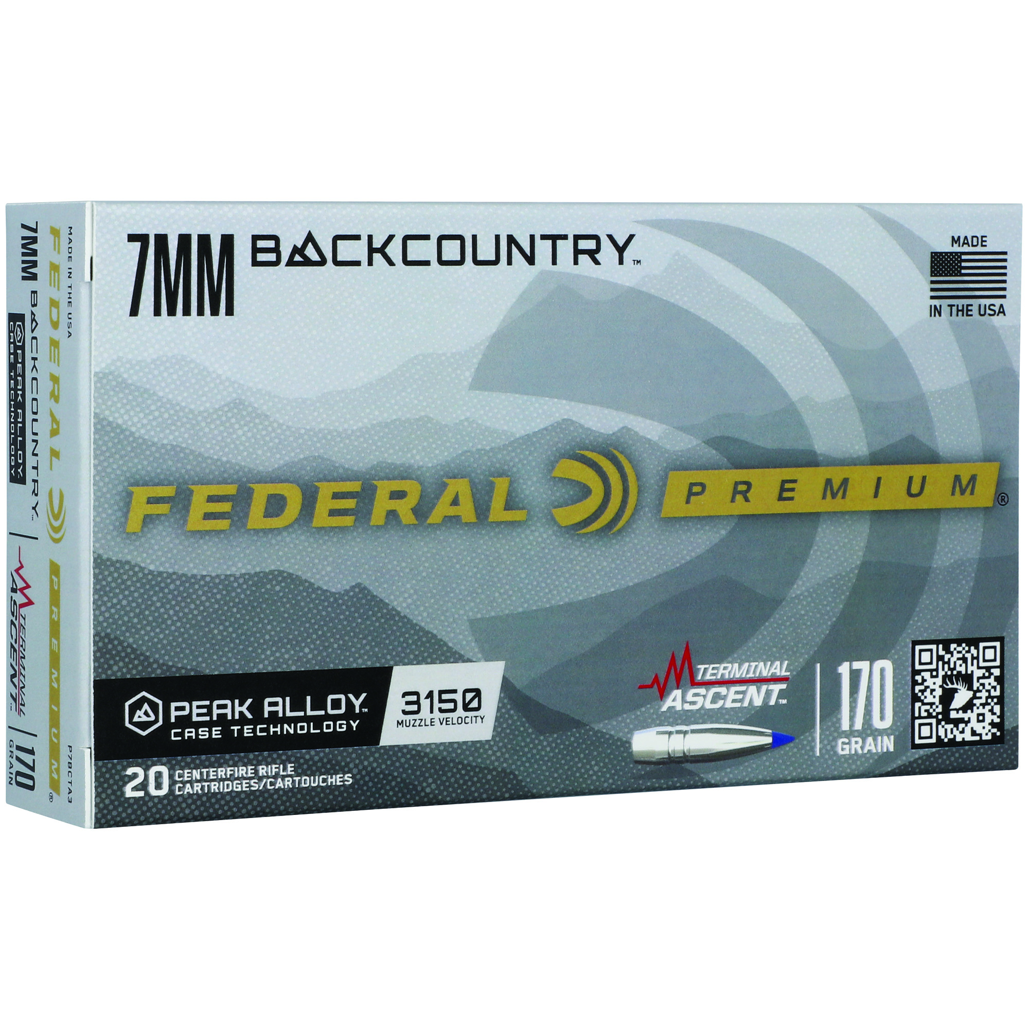 Federal Term Ascent 7mm Bc 170 Grain 20/200 bulk ammo product image