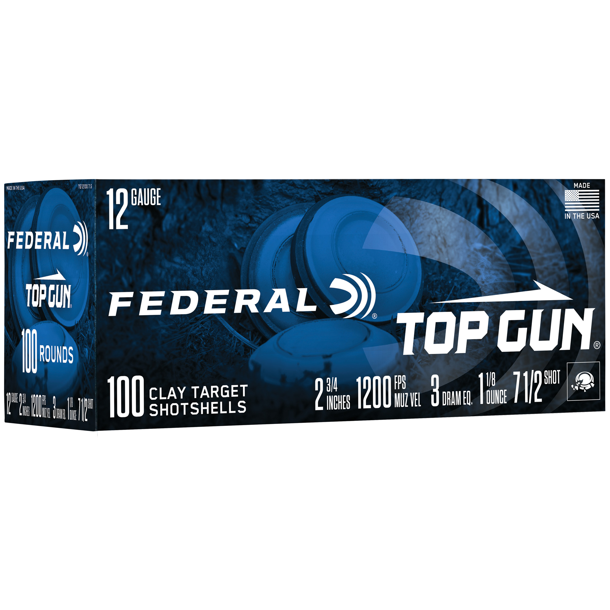 Federal Top Gun 12 Gauge 2.75″ #7.5 100/200 bulk ammo product image