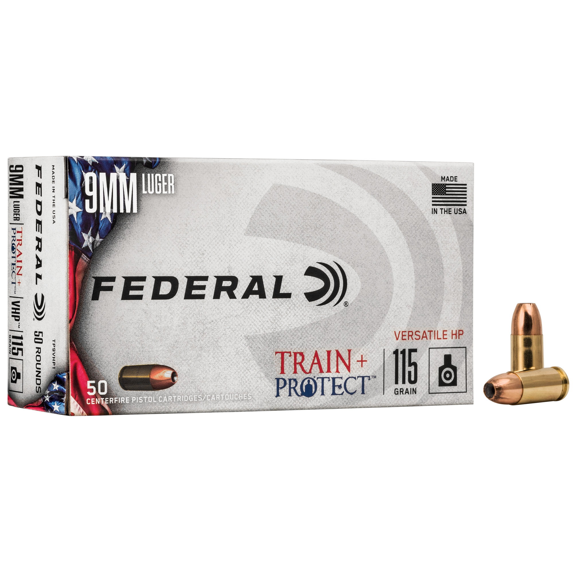 Federal Train/protct 9mm 115 Grain Vhp 50 bulk ammo product image