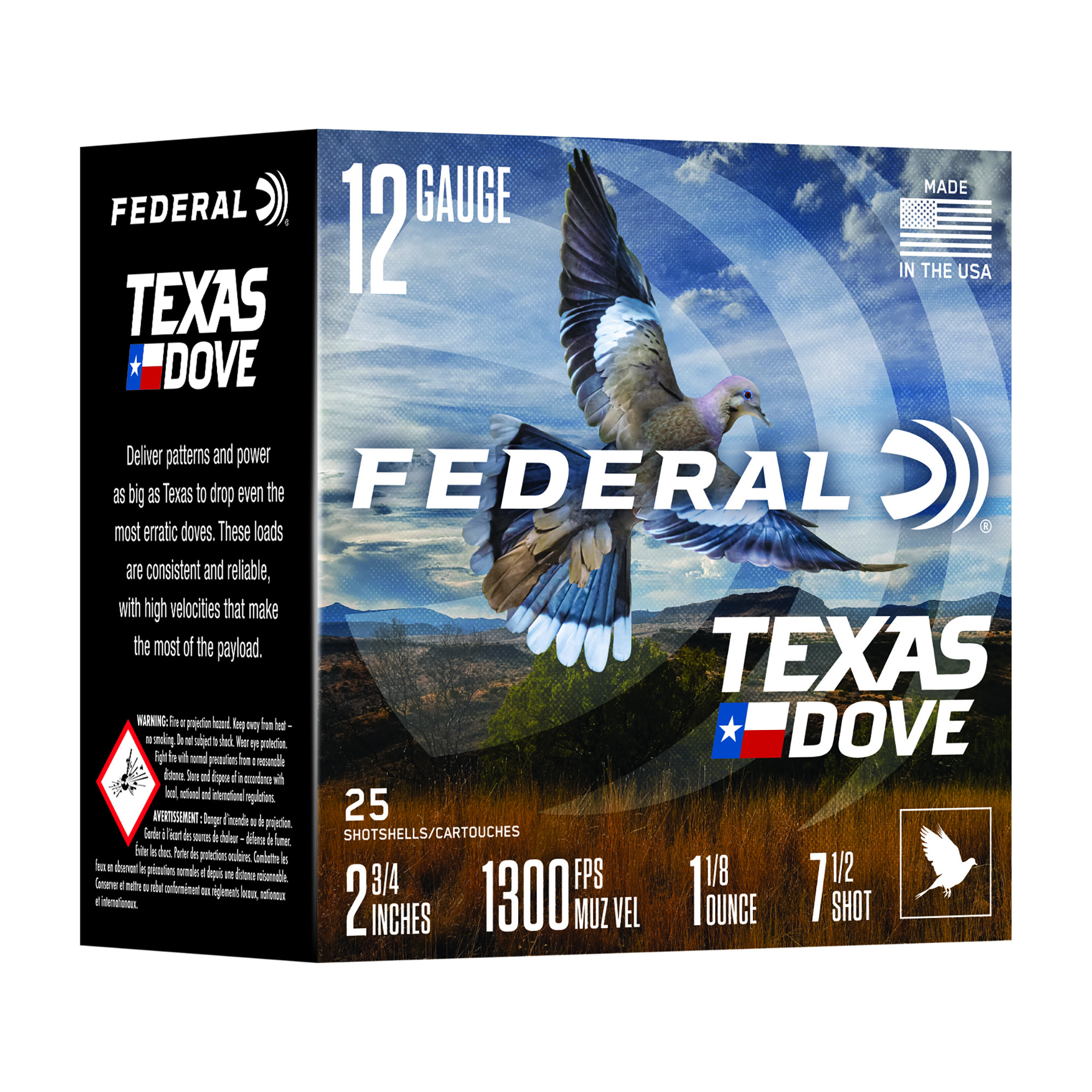 Federal Tx Dove 12 Gauge 2.75″ 1 1/8 oz #7.5 bulk ammo product image