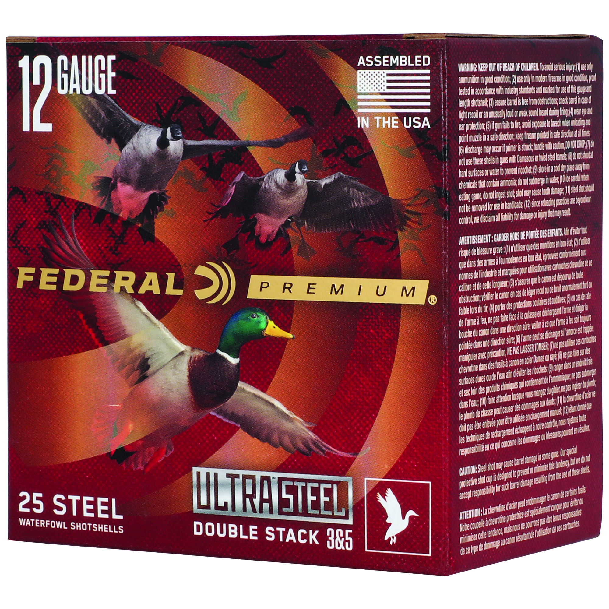 Federal Ult Stl 12 Gauge 3″ 1.25 oz #3/#5 Shot 25 bulk ammo product image