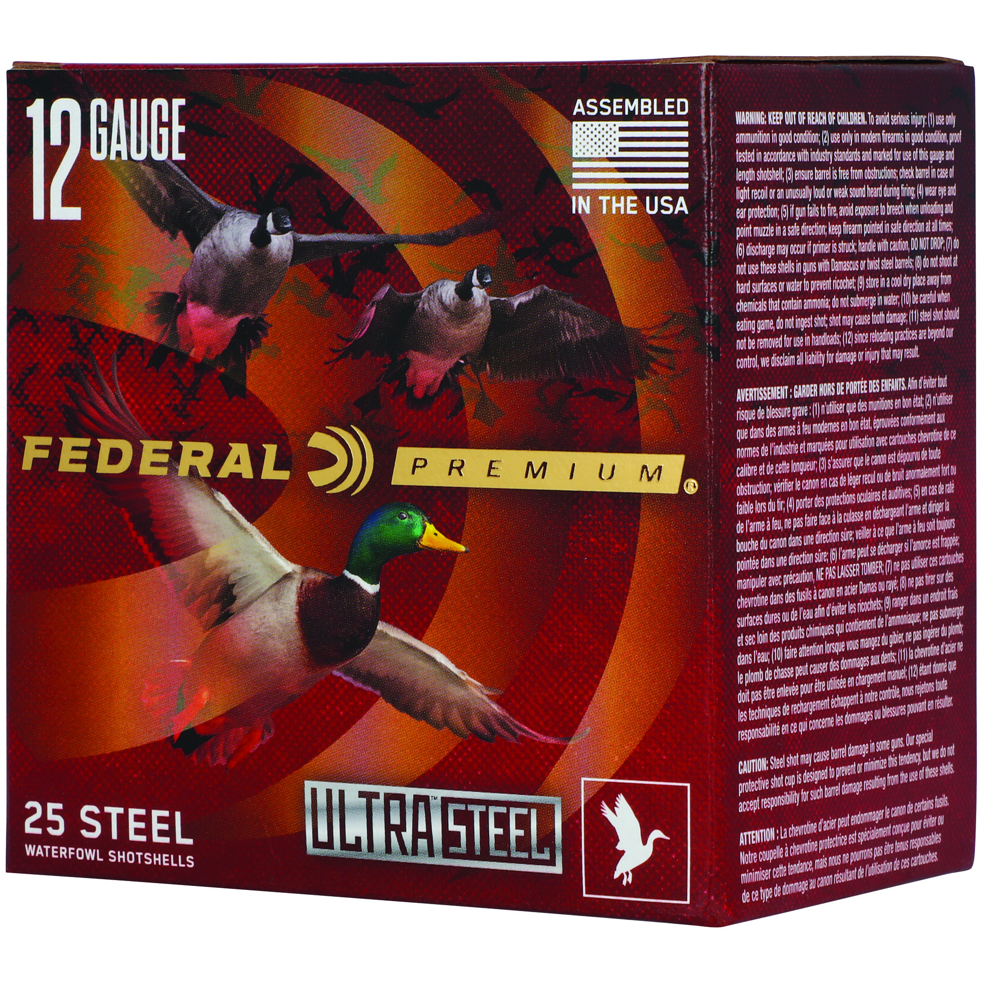 Federal Ult Stl 12 Gauge 3″ 1.25 oz Bb 25/250 bulk ammo product image