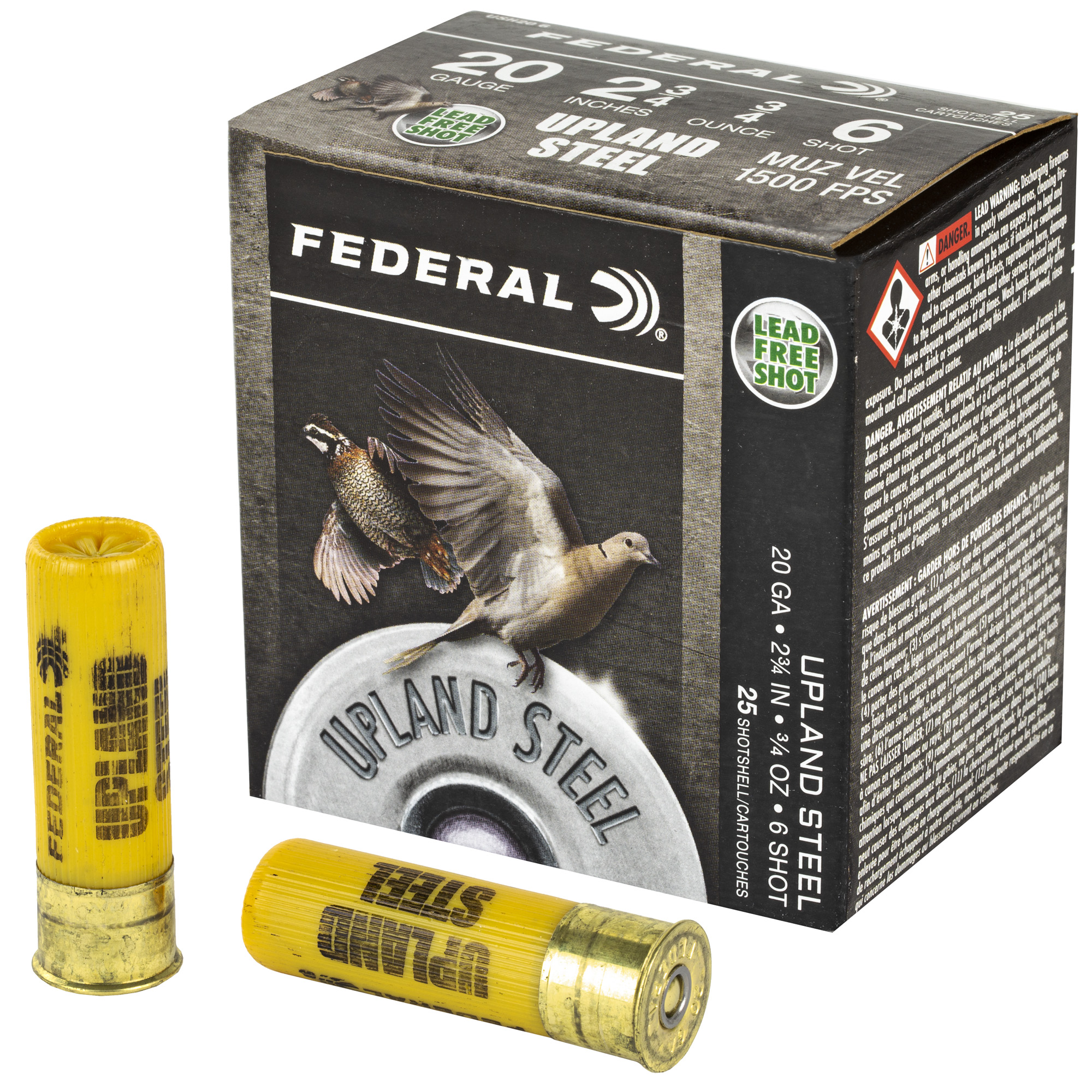 Federal Uplnd Stl 20 Gauge 2.75″ #6 25/250 bulk ammo product image