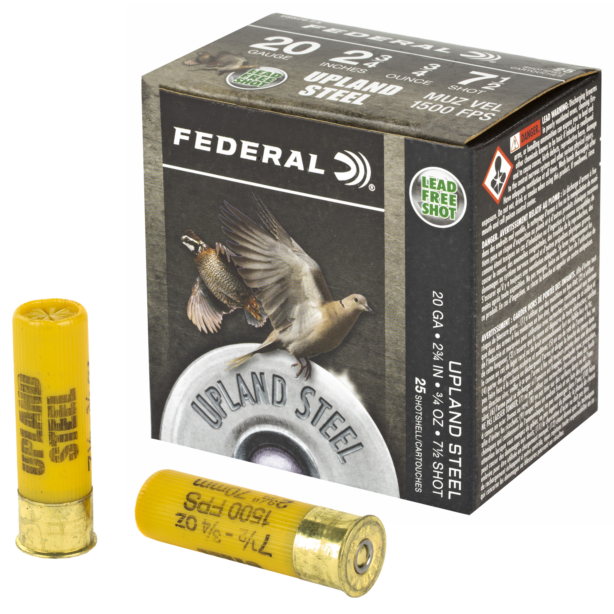 Federal Uplnd Stl 20 Gauge 2.75″ #7.5 25/250 bulk ammo product image