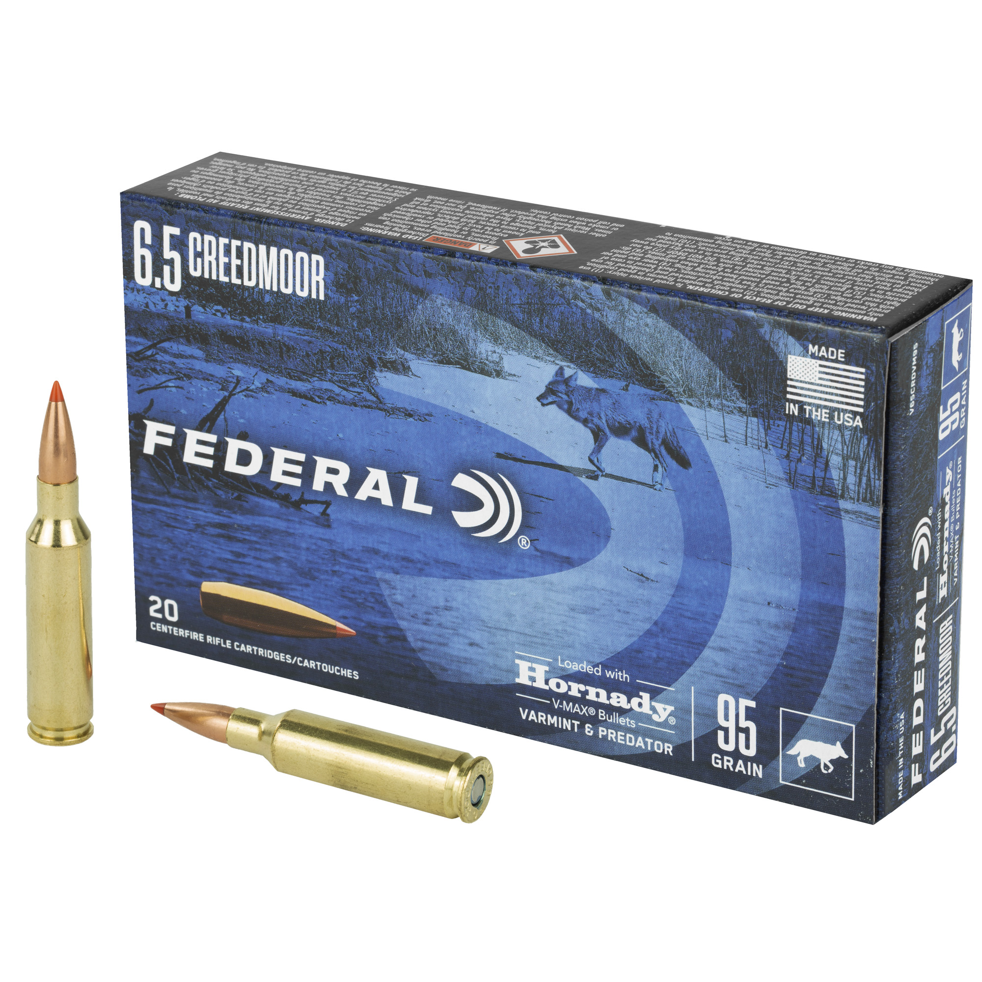 Federal V&p 6.5 Cm 95 Grain Hrndy V-MAX 20/2 bulk ammo product image
