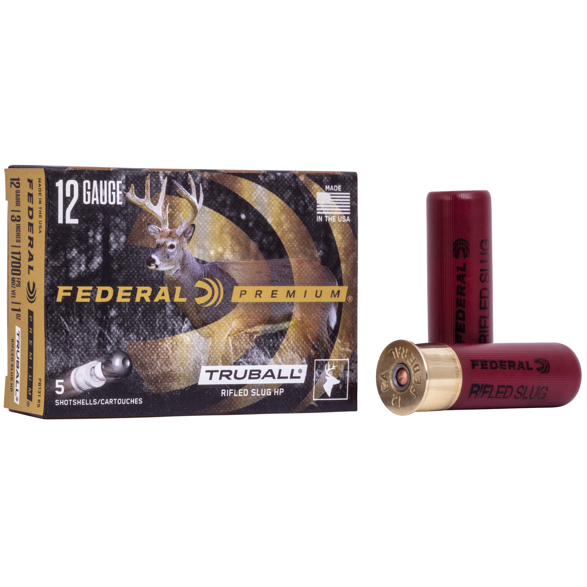 Federal Vshok 12 Gauge 3″ Tb Slug HP 5/250 bulk ammo product image