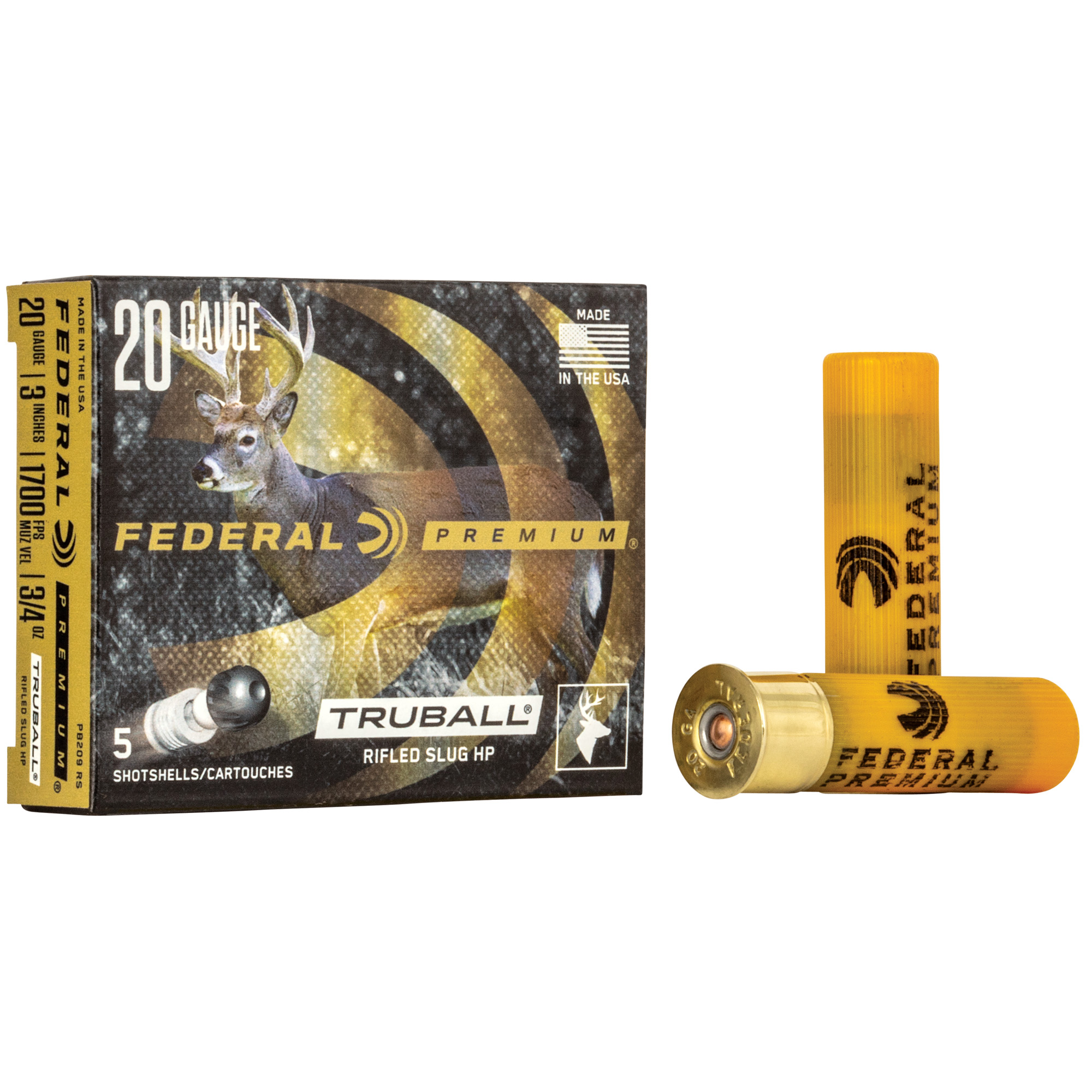 Federal Vshok 20 Gauge 3″ Tb Slug HP 5/250 bulk ammo product image