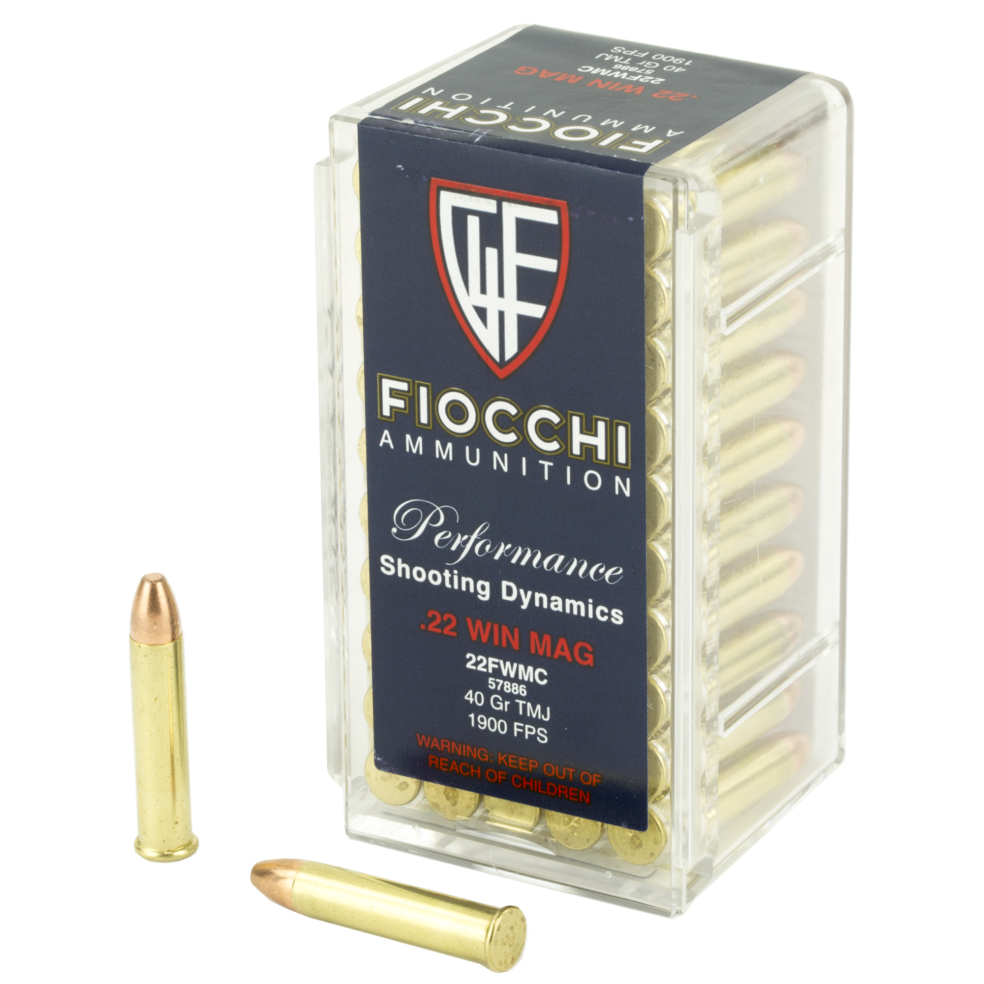 Fiocchi 22 WMR 40 Grain FMJ 50/2000 bulk ammo product image
