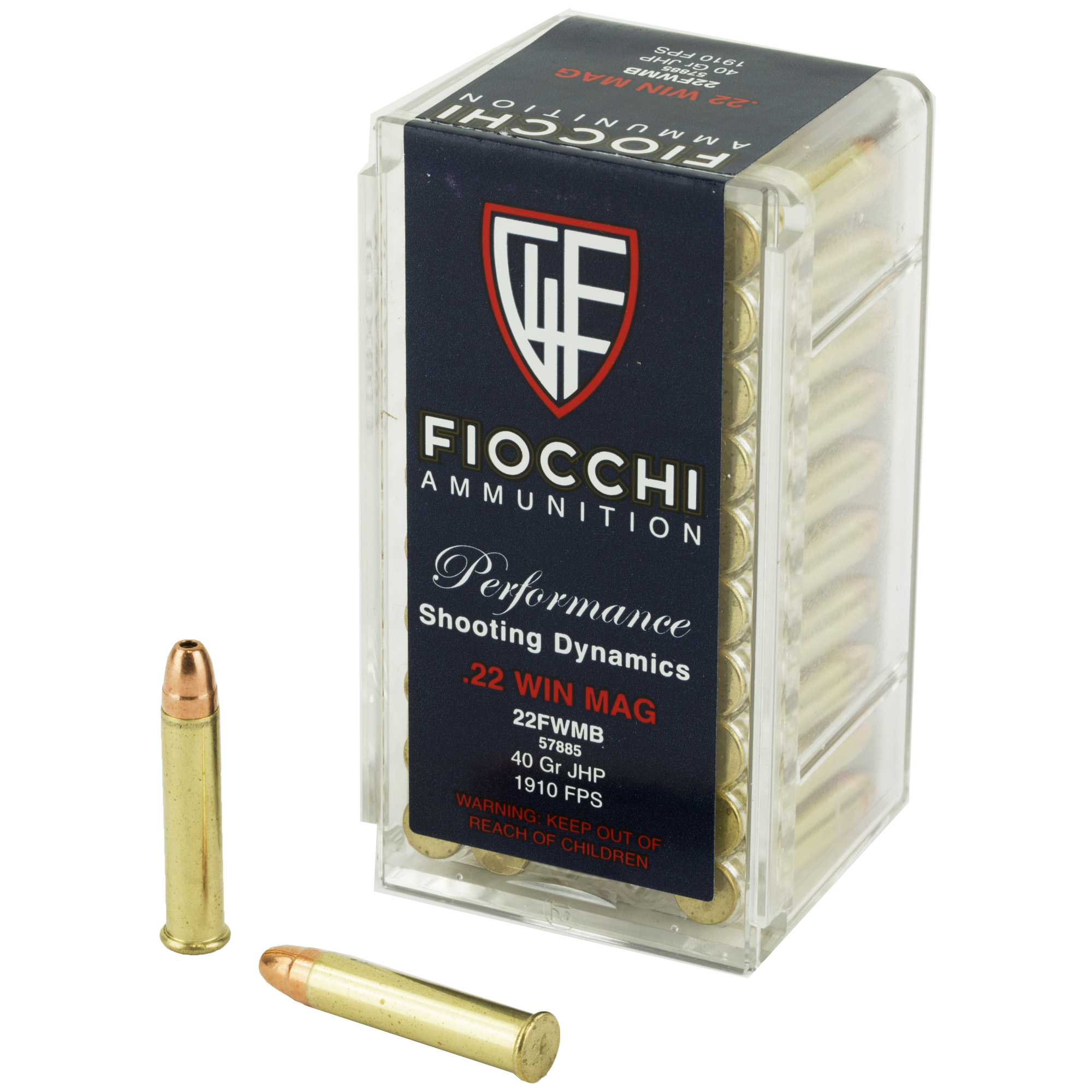 Fiocchi 22 WMR 40 Grain JHP 50/2000 bulk ammo product image