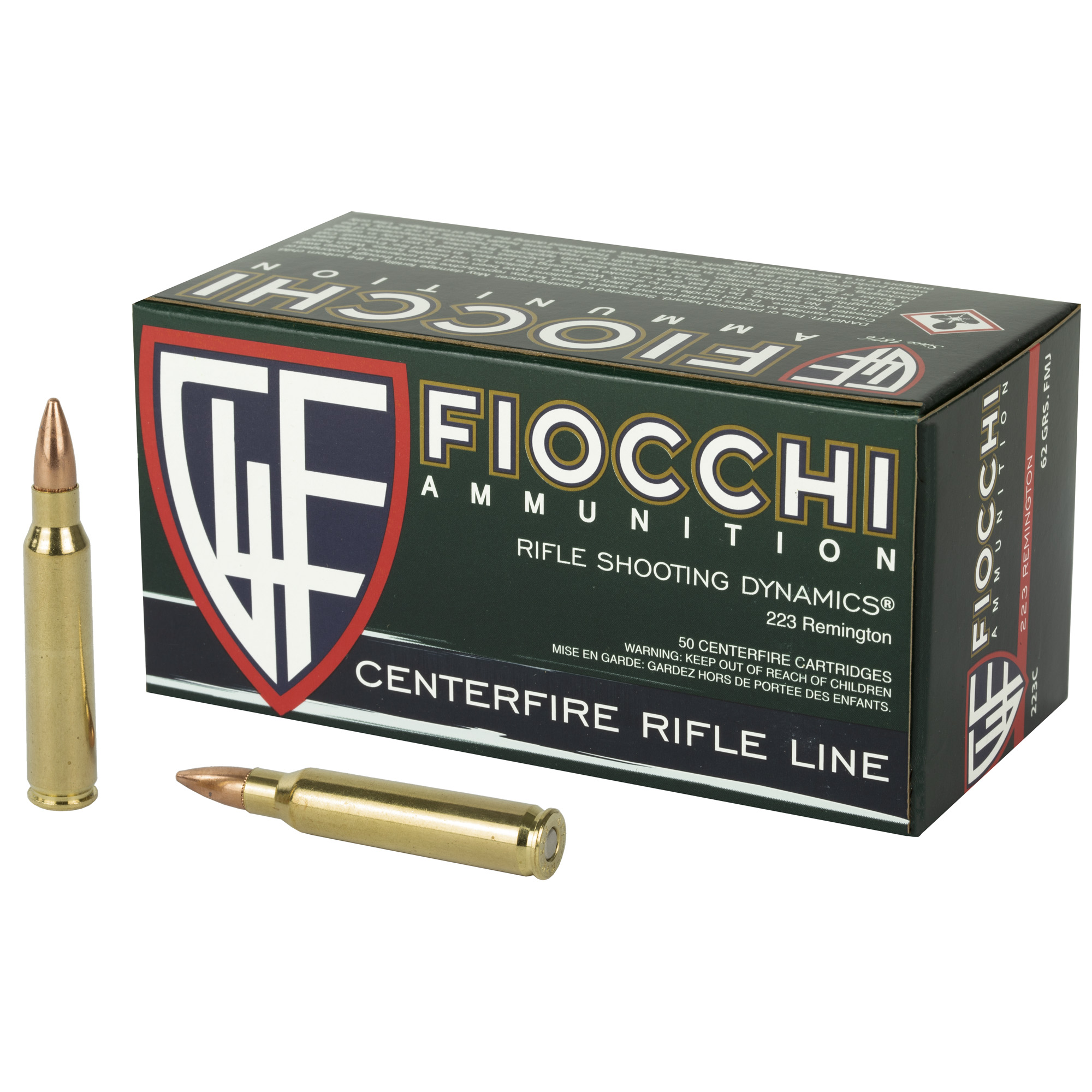 Fiocchi 223rem 62 Grain FMJBT 50/1000 bulk ammo product image