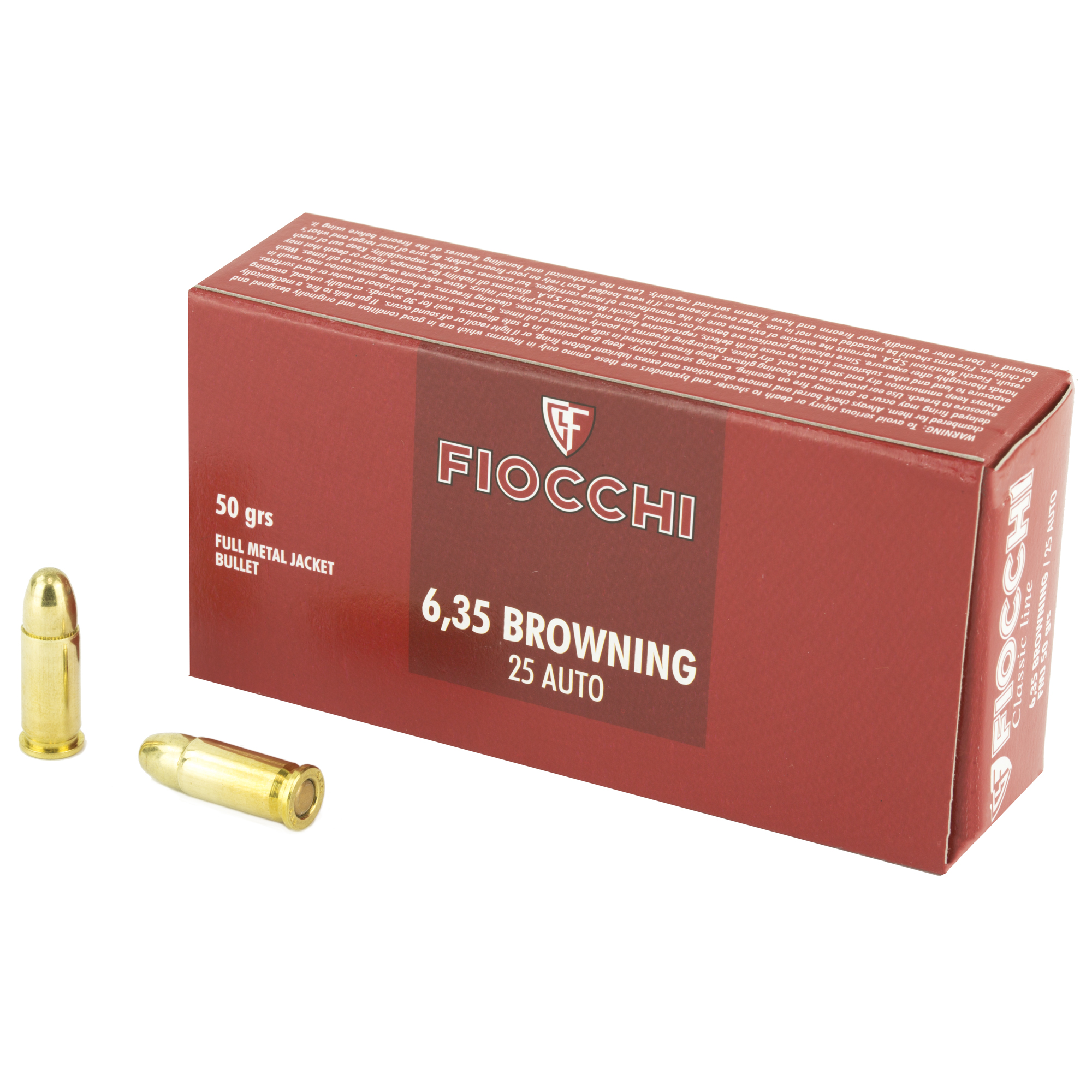 Fiocchi 25acp 50 Grain FMJ 50/1000 bulk ammo product image