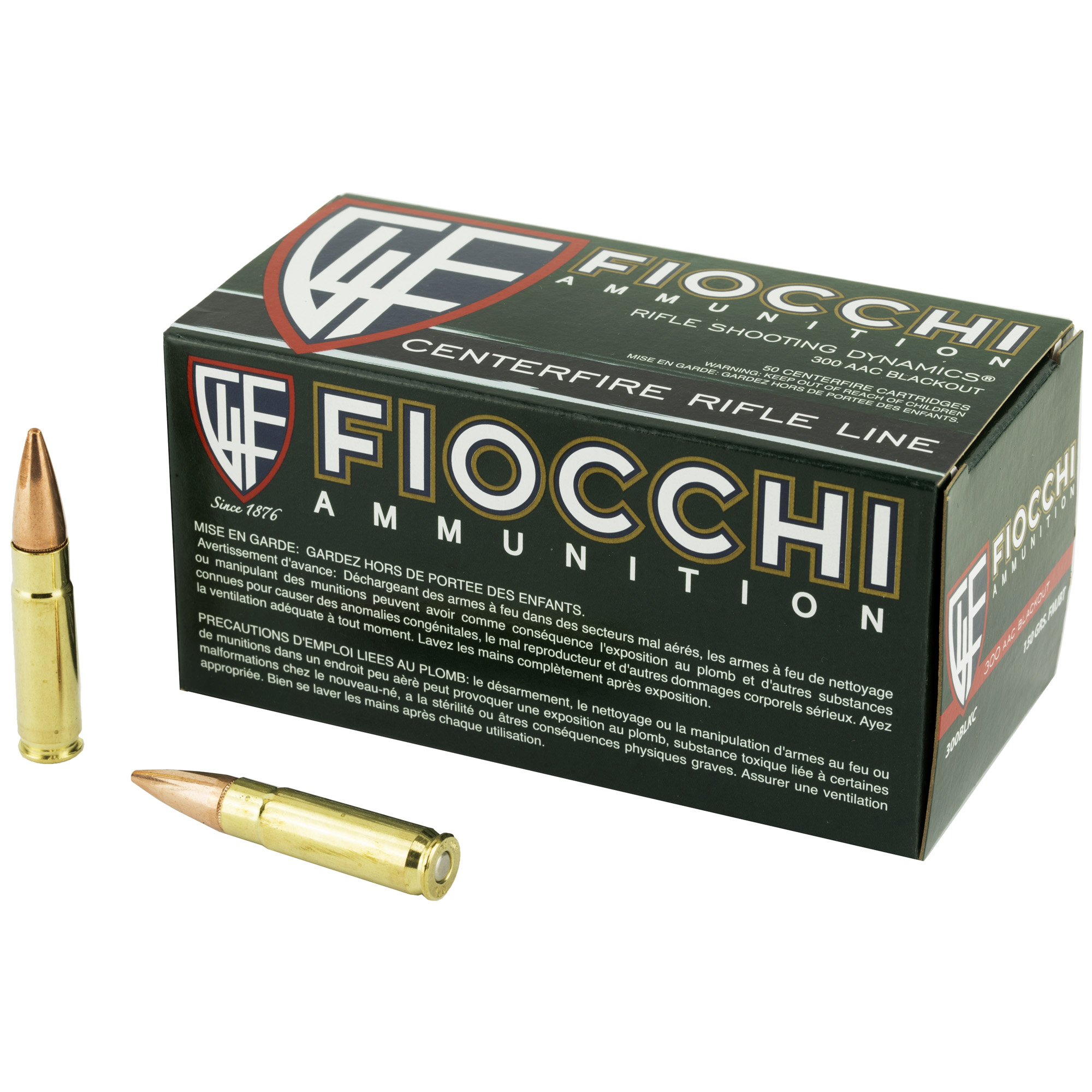 Fiocchi 300 BLK 150 Grain FMJBT 50/500 bulk ammo product image