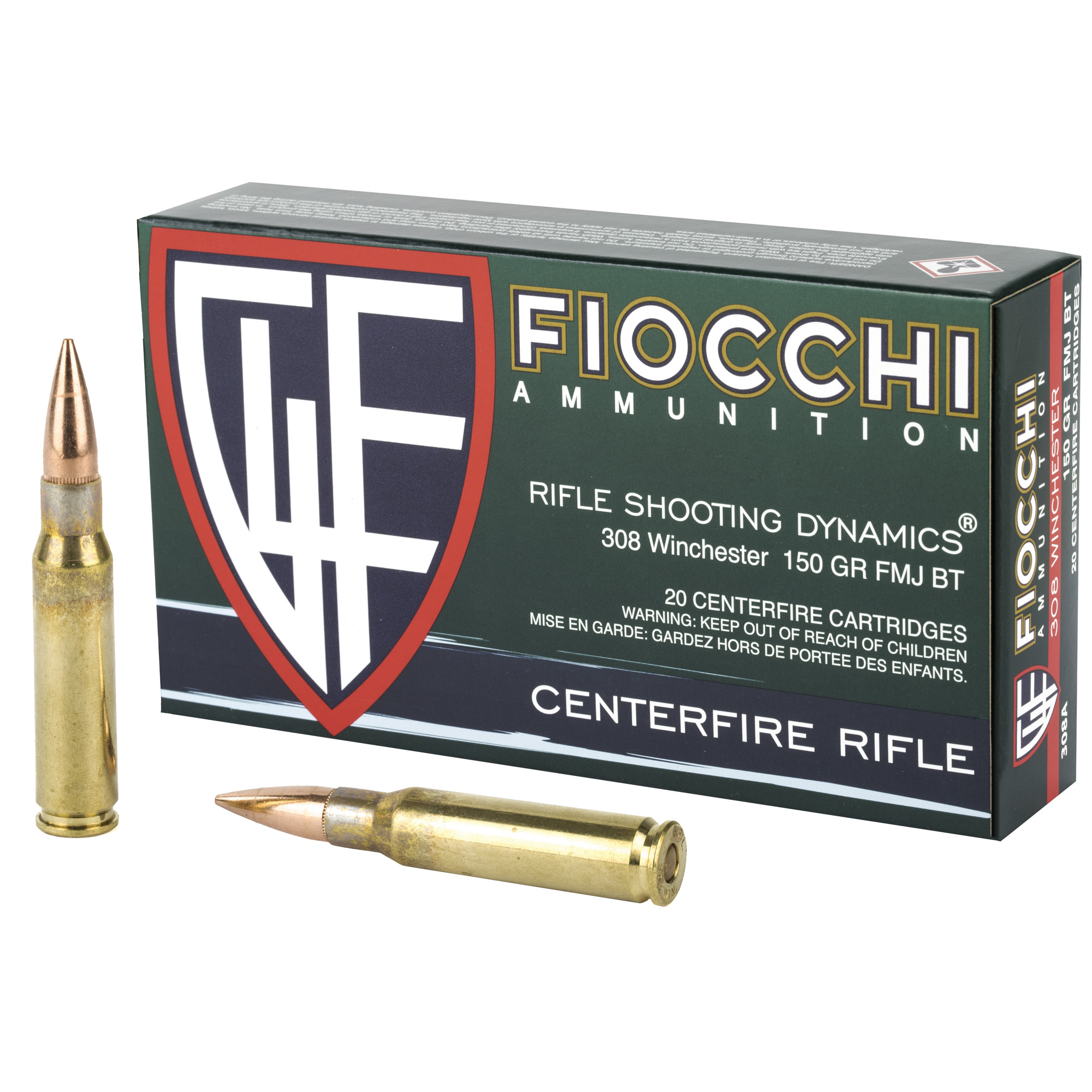 Fiocchi 308win 150 Grain FMJBT 20/200 bulk ammo product image