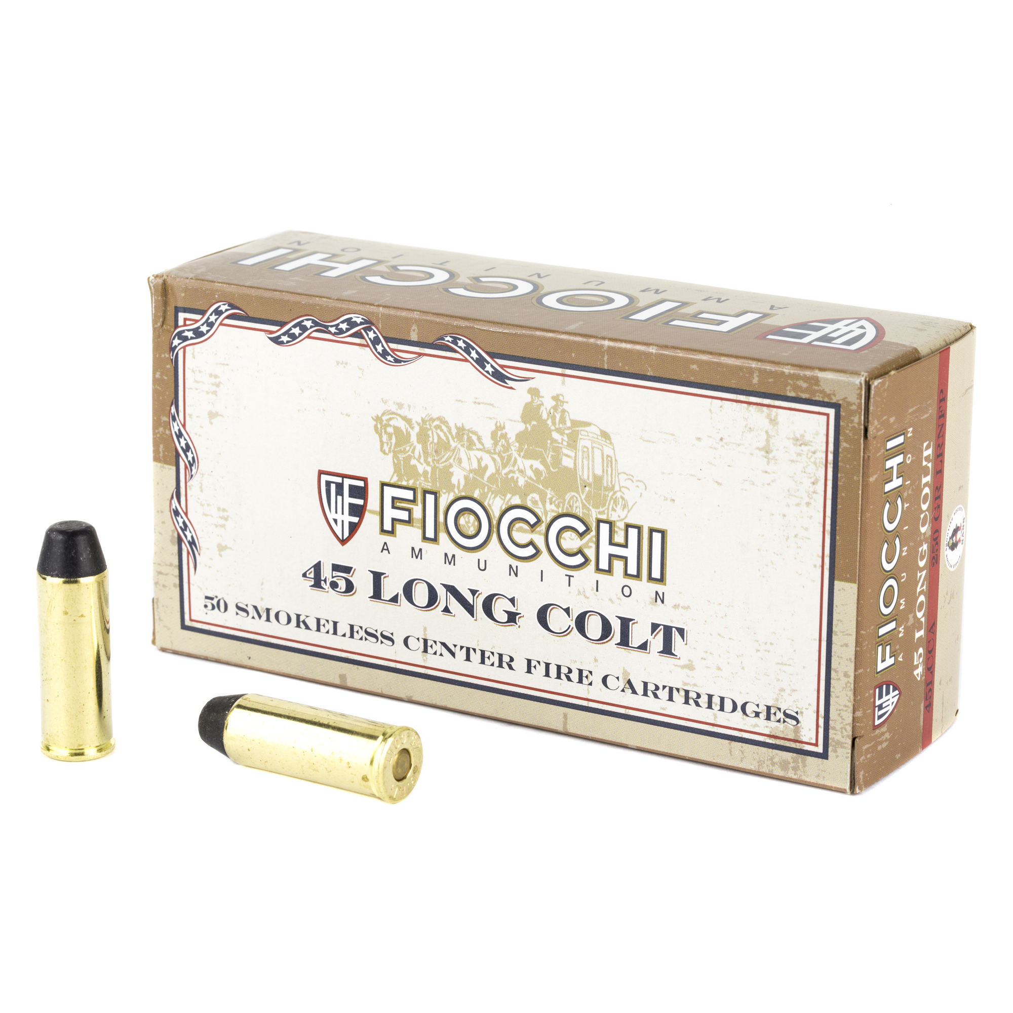 Fiocchi 45 Colt 250 Grain LRNFP 50/500 bulk ammo product image